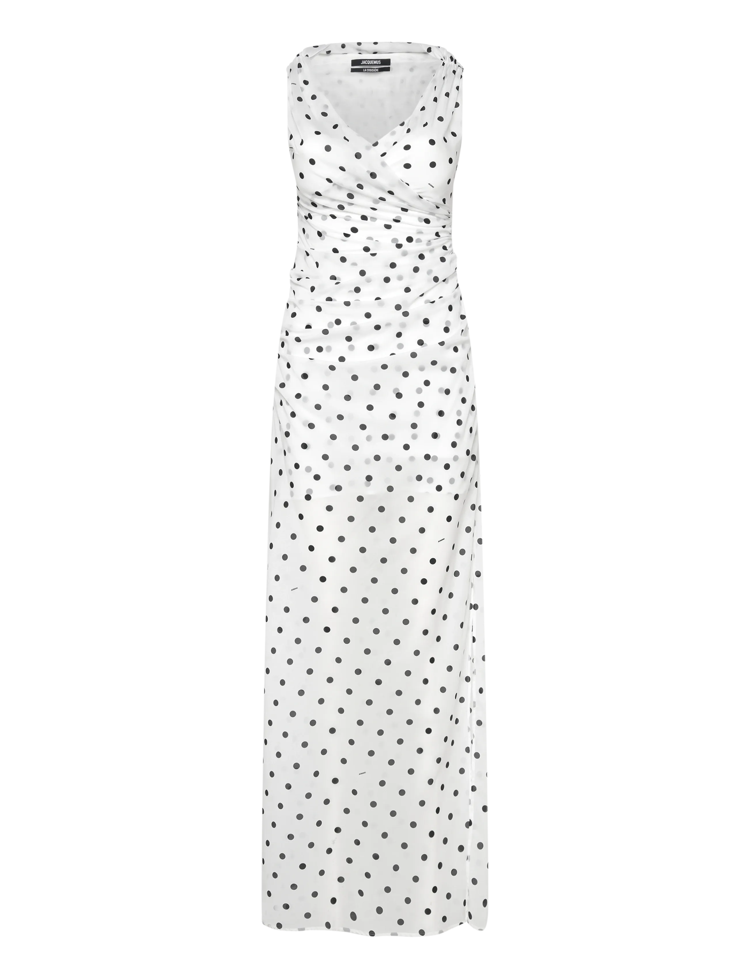 Jacquemus La Robe Rita polka dot jersey maxi dress - Sukienki - WHITE / white
