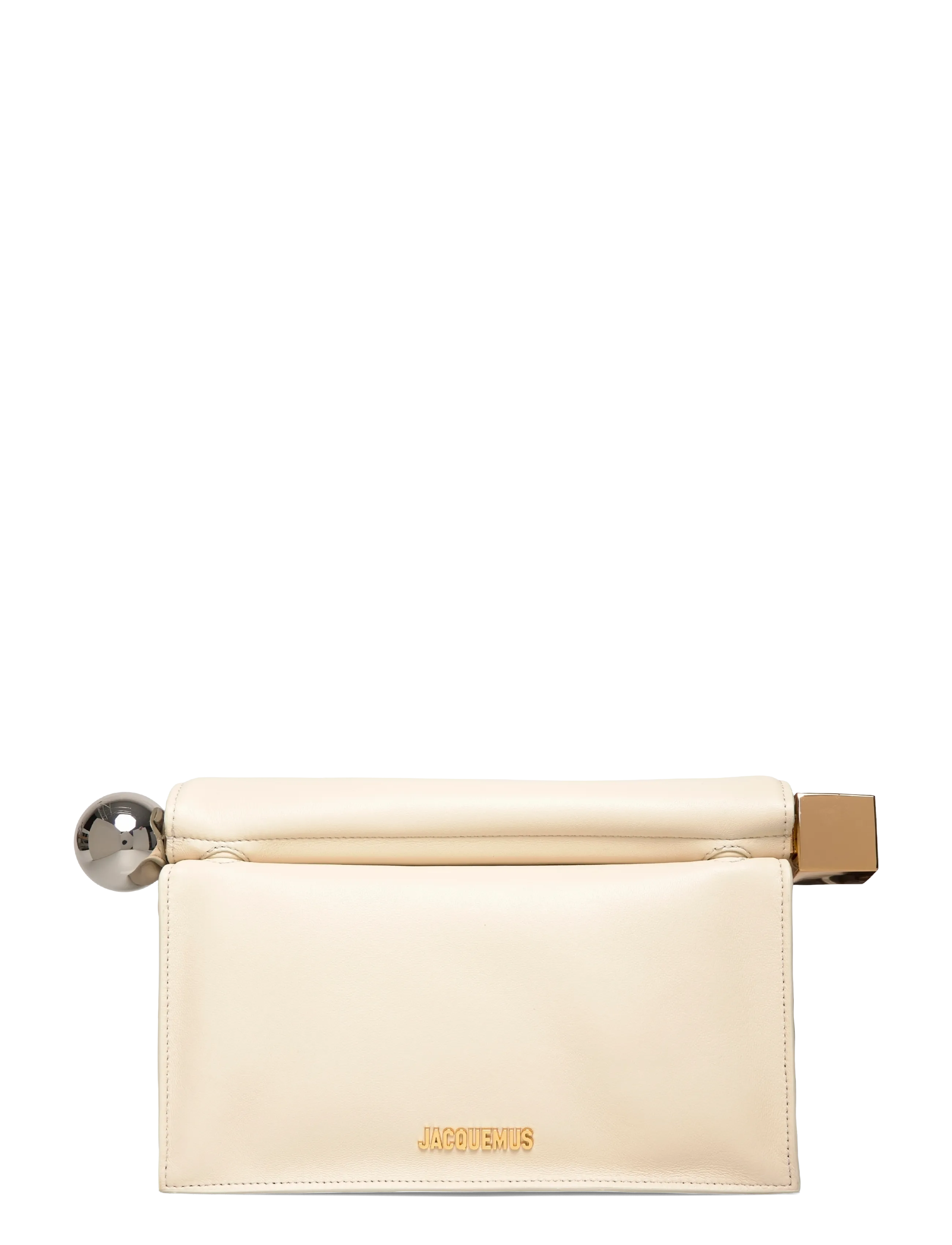 Jacquemus La Pochette Rond Carré Clutch, One Size, White, Tasker > Clutches, Dame