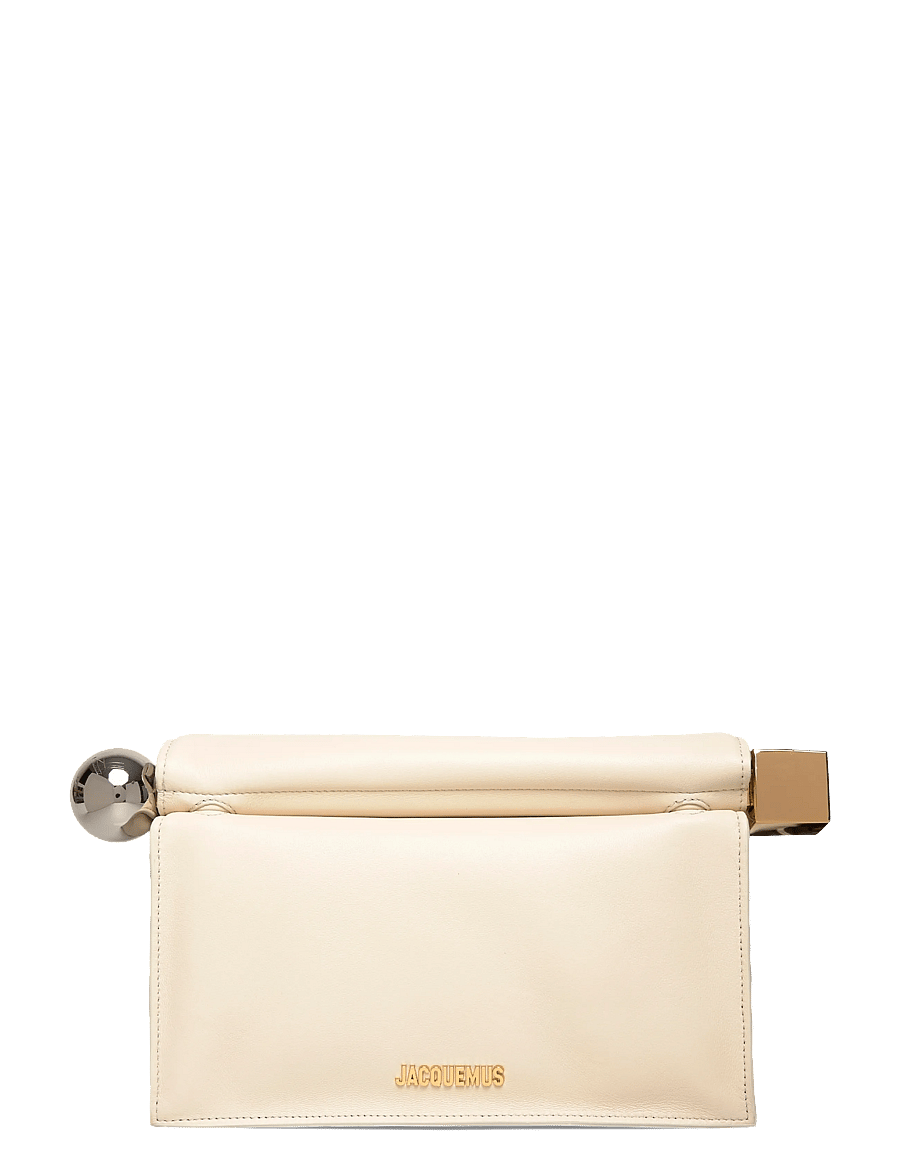 Jacquemus - La Pochette Rond Carré Clutch - speciella tillfällen - white - 0