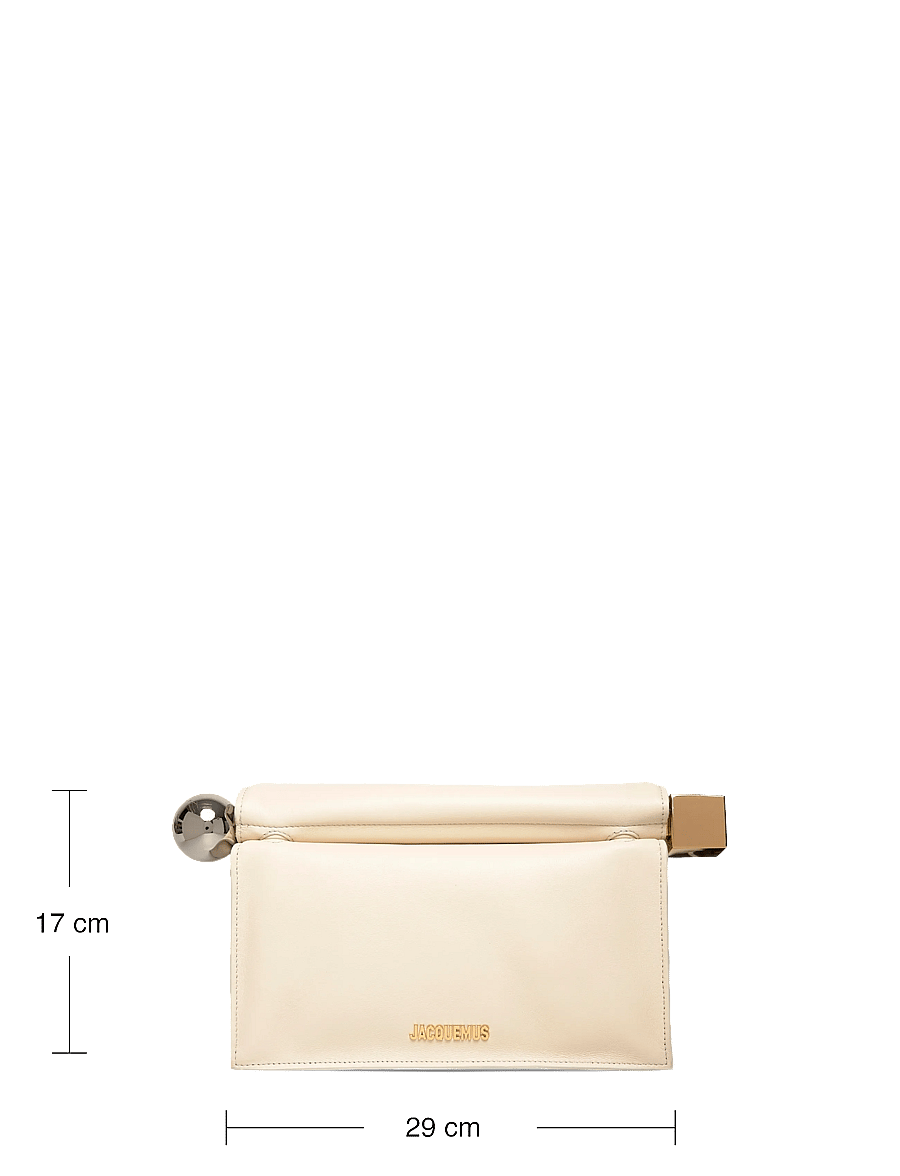 Jacquemus - La Pochette Rond Carré Clutch - speciella tillfällen - white - 3