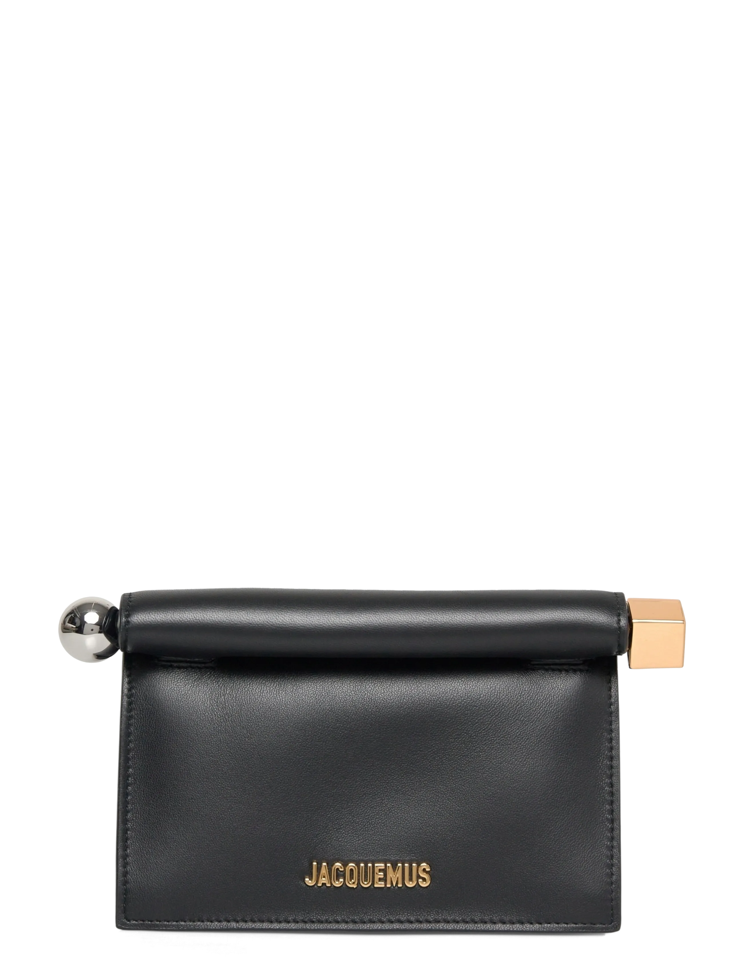 Jacquemus Le Petit Pochette Rond Carré Bag - Clutches - BLACK / black