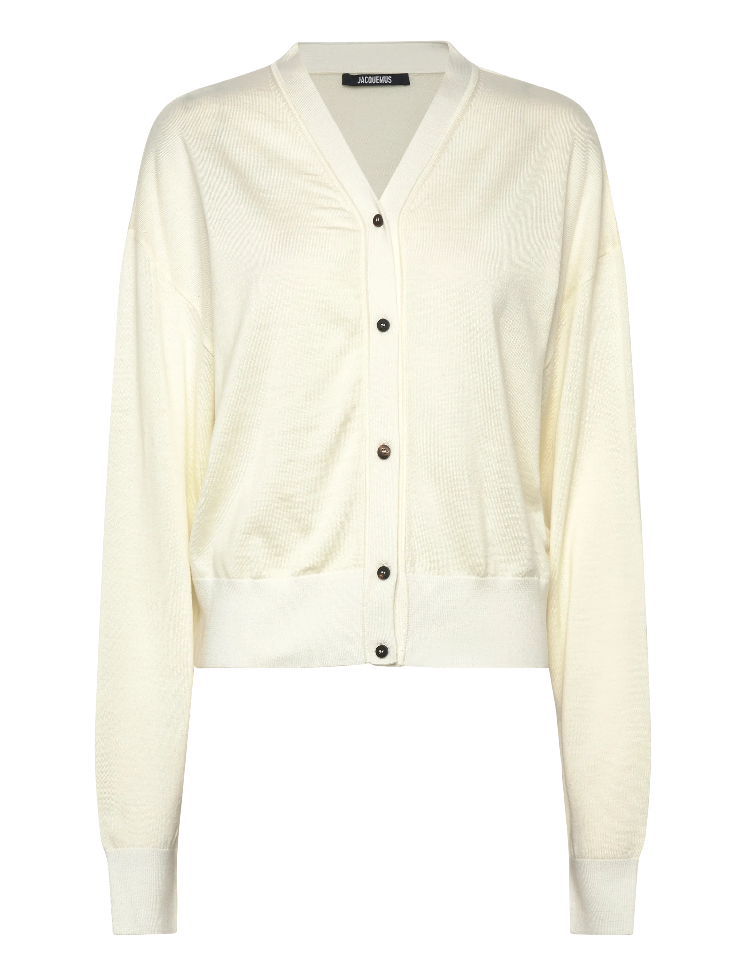 Jacquemus Merino Wool Cardigan, 40, Knitwear, Creme - Cardigans, Frauen