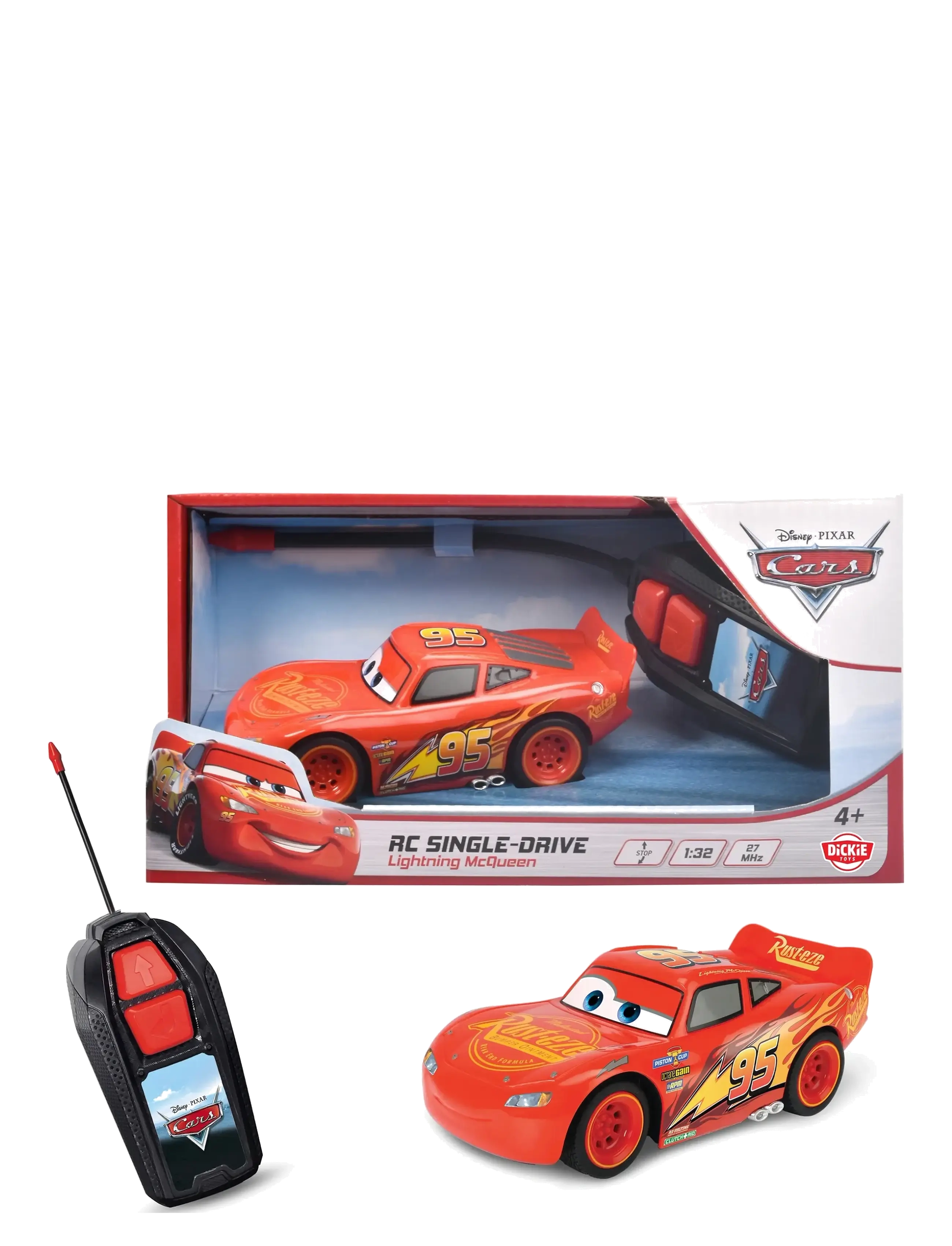 Jada Toys Disney Cars Remote-Controlled Lightning Mcqueen 1:32, Børn, Remote Controlled Legetøj, Rød, Str: ONE SIZE