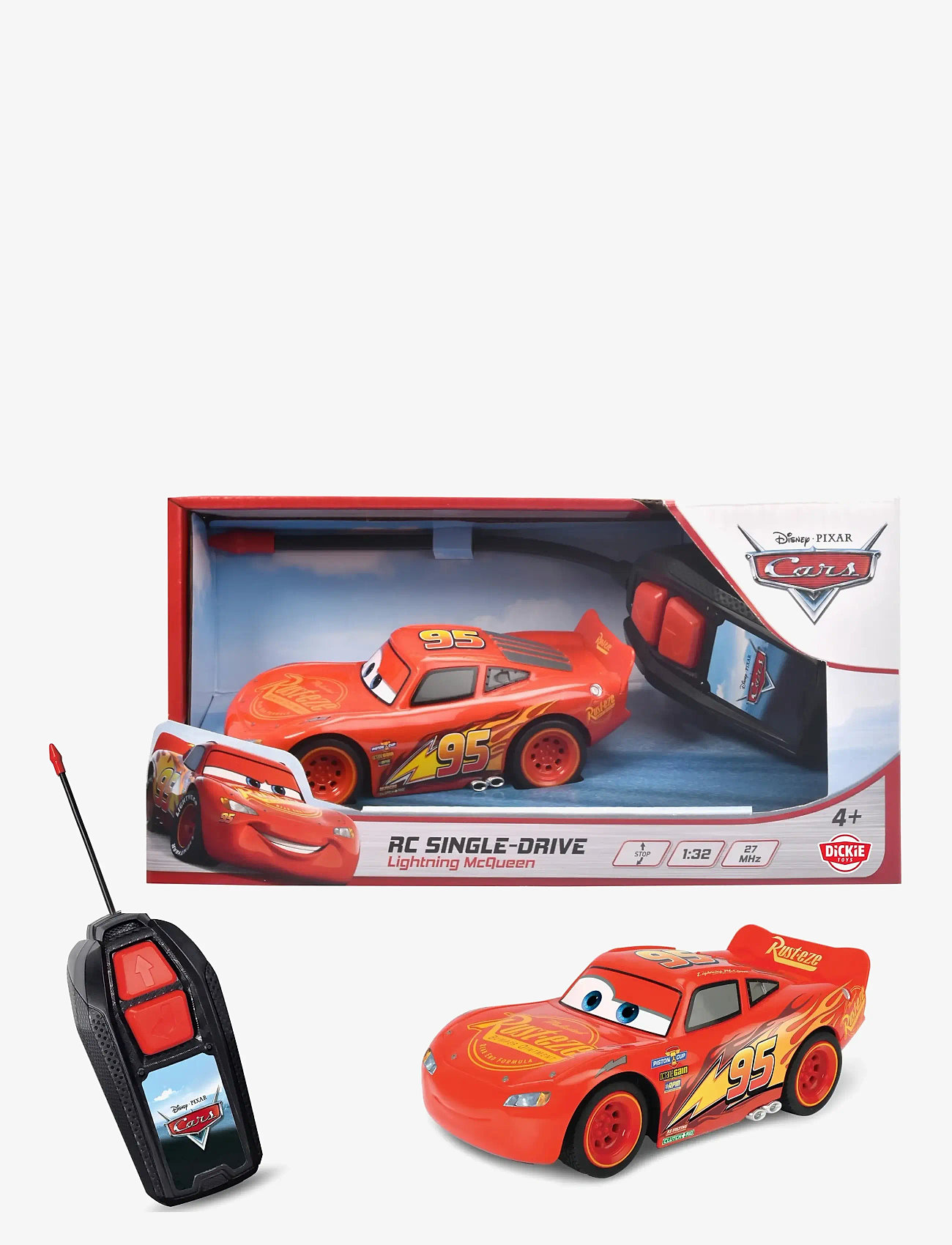 Jada Toys - Disney Cars Remote-Controlled Lightning McQueen 1:32 - remote controlled toys - red - 0