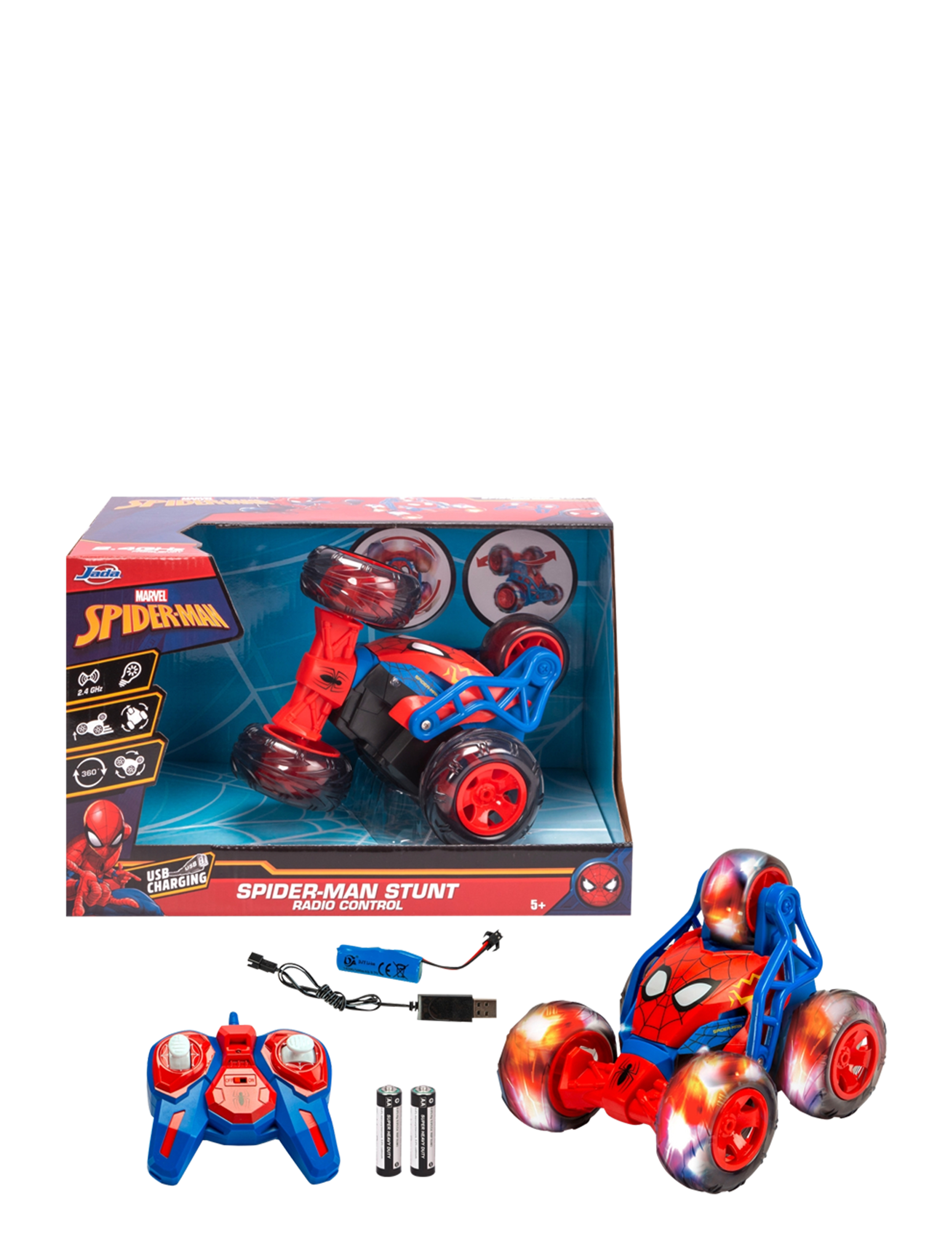 Jada Toys - Marvel Spider-Man Radiostyrd Stuntbil, 20 cm - multi coloured - 1