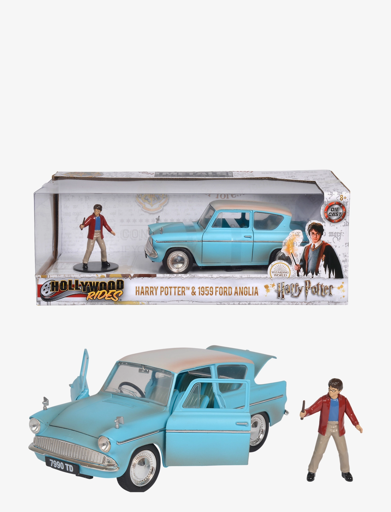 Jada Spielzeug Harry Potter 1959 Ford Anglia 1:24, One Size, Toy Cars & Vehicles, Blau - Cars, Kinder