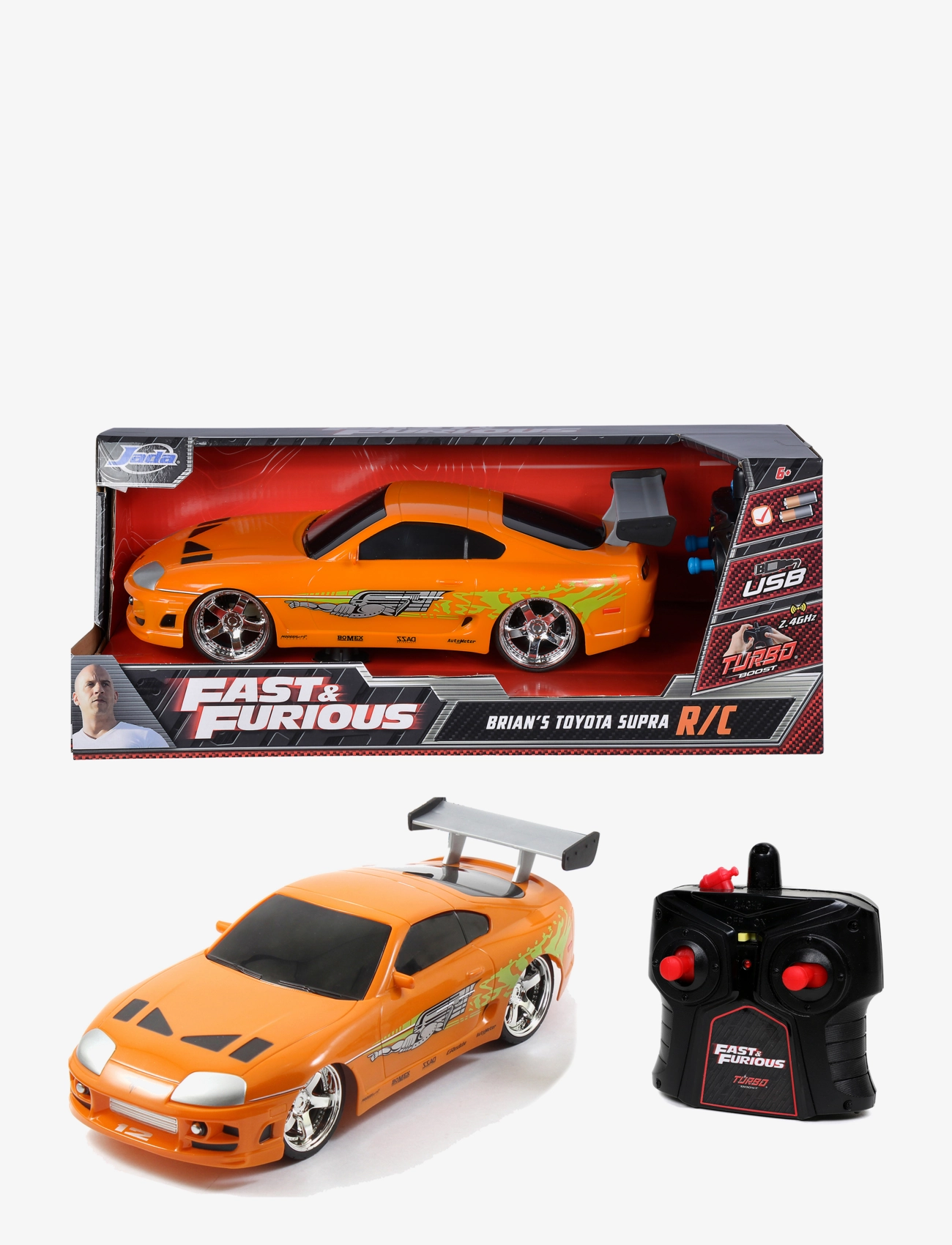 Jada Toys Fast & Furious Radio Controlled Car Brian's Toyota, 1:16 - 4 for 3 - ORANGE / orange