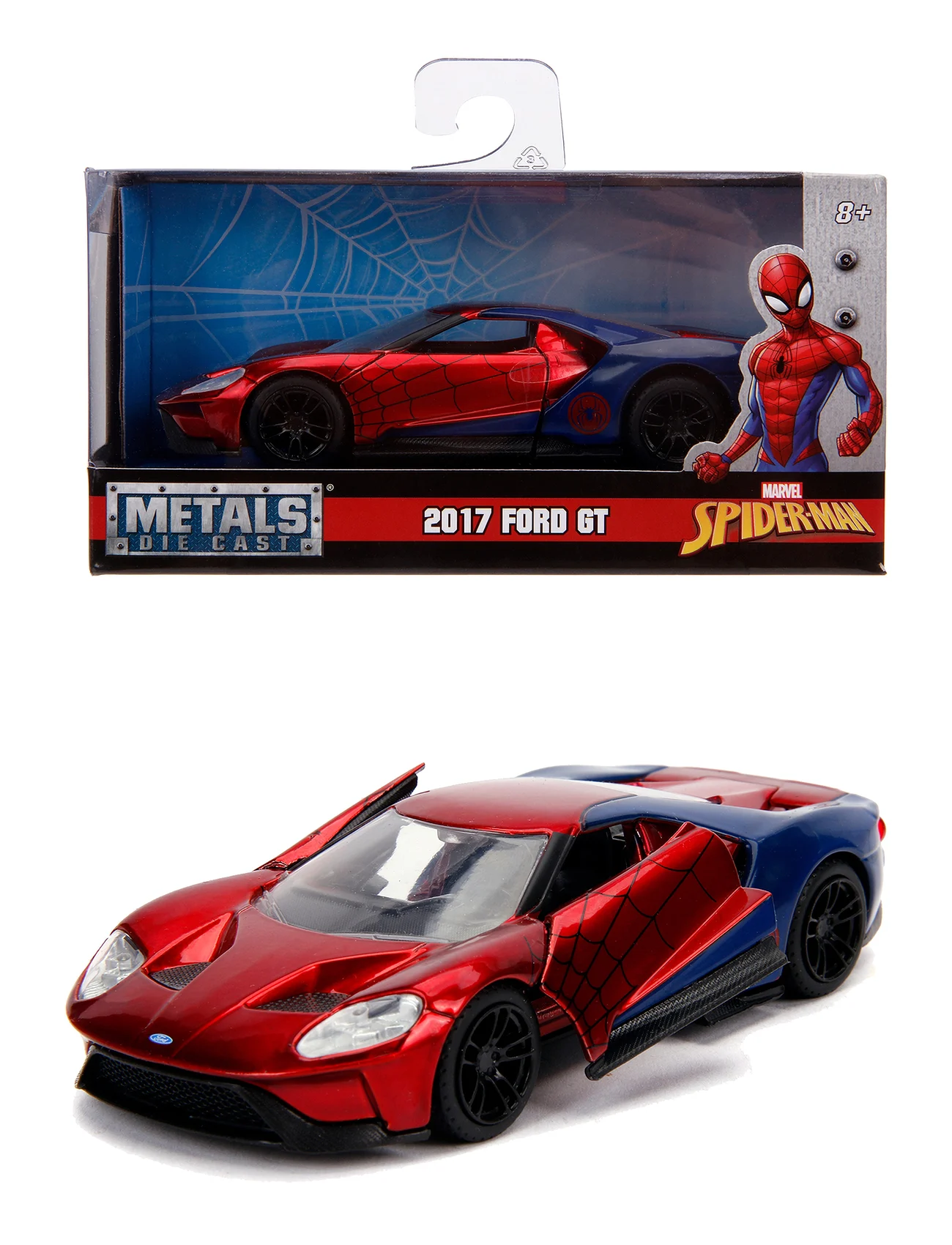 Jada Toys - Marvel Spider-Man 2017 Ford GT 1:32 - laveste priser - red - 0