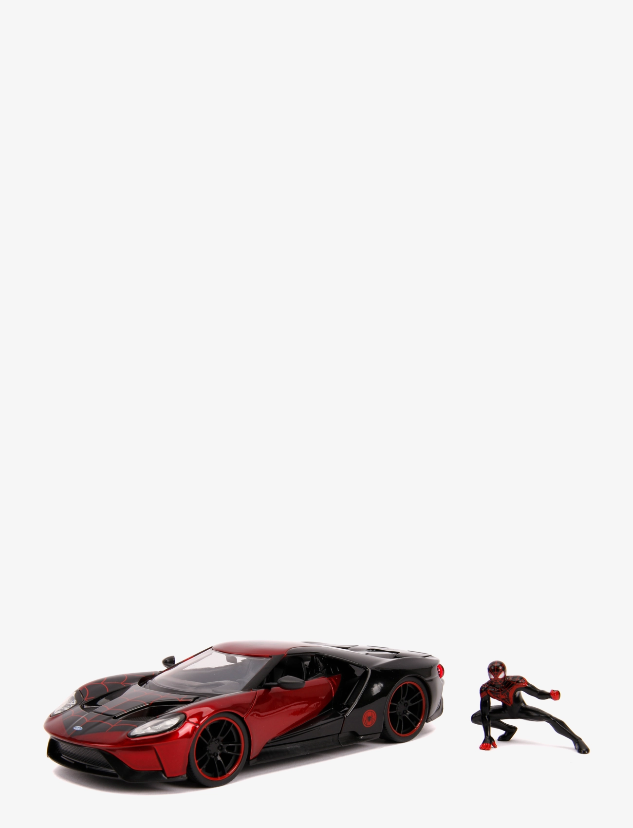 JADA Spielzeug Marvel Spider-Man Miles Morales 2017 Ford Gt Med Figur 1:24 Schwarz - One Size - Kinder