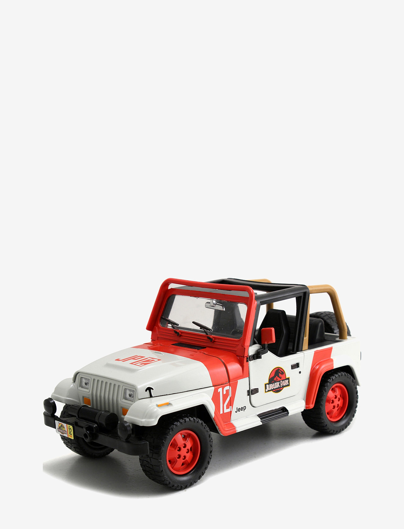 Jada Toys - Jurassic Park 1992 Jeep Wrangler 1:24 - lekebiler - white - 0