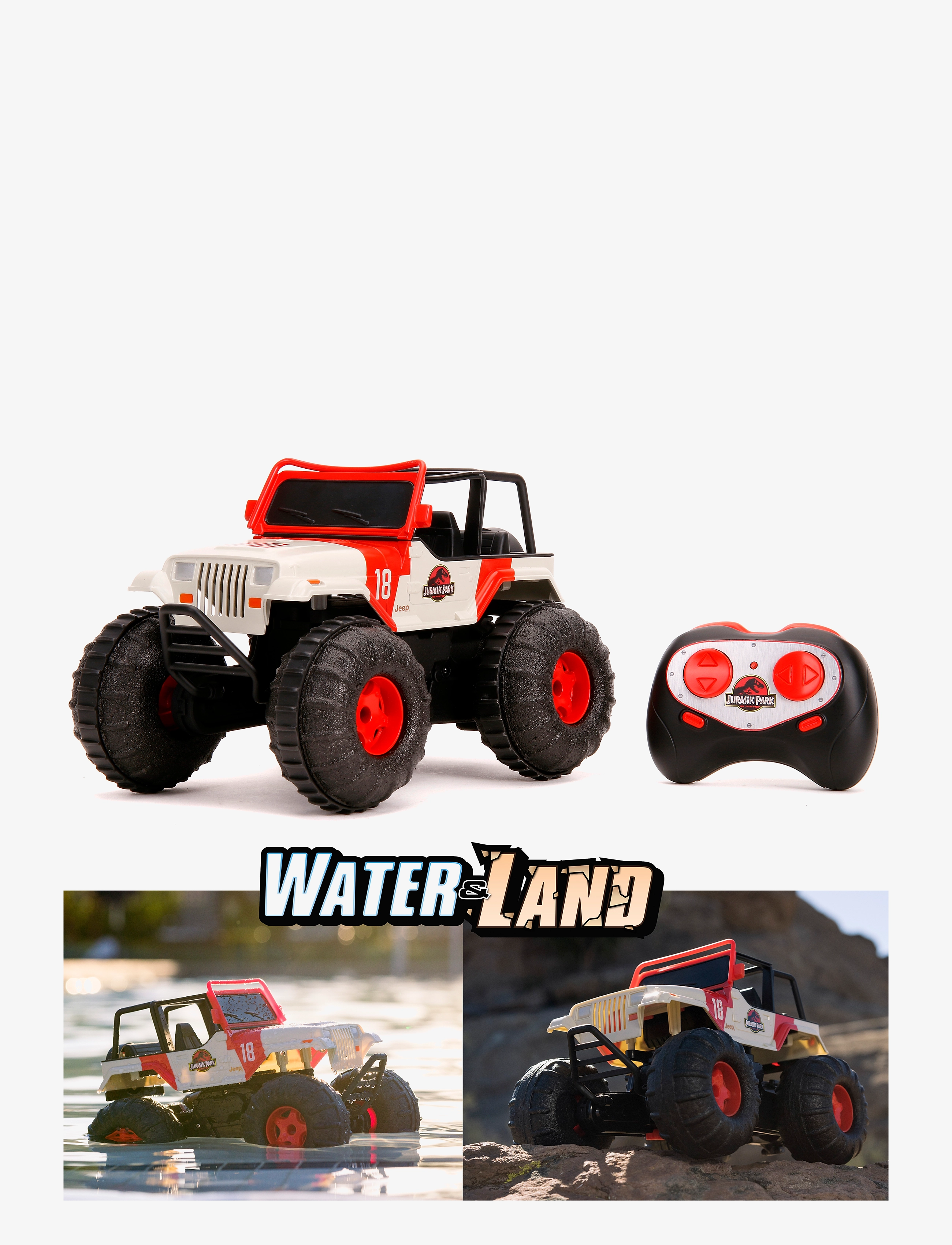 Jada Toys - Jurassic Park RC Sea and Land Jeep 1:16 - multicolor - 2