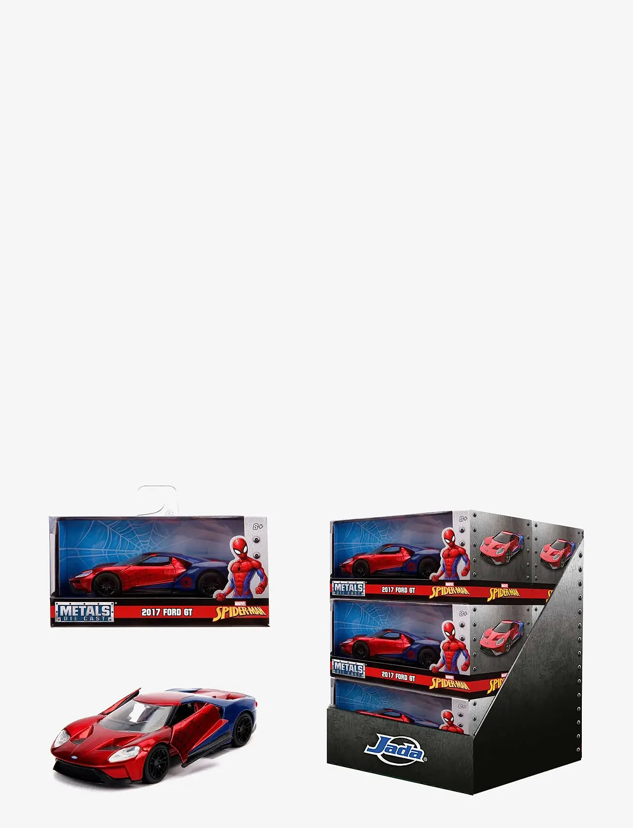 Jada Toys - Marvel Spider-Man 2017 Ford GT 1:32 - legetøjsbiler - red - 0