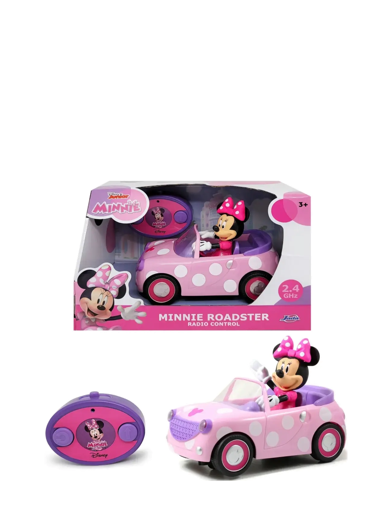 Jada Legetøj Radio-Controlled Disney Junior Minnie Mouse Sports Car, One Size, Multi/patterned, Legesæt Og Actionfigurer > Film- Og Eventyrfigurer, Bø