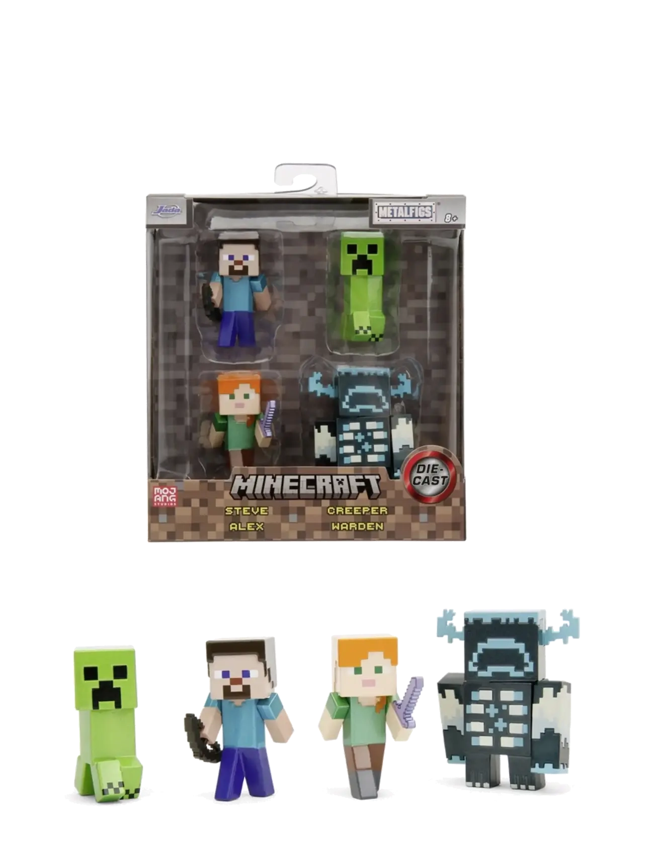 Jada Toys Minecraft Collector Figure 4-Pack, 6 Cm, Børn, Action Figures, Multi/mønstret, Str: ONE SIZE
