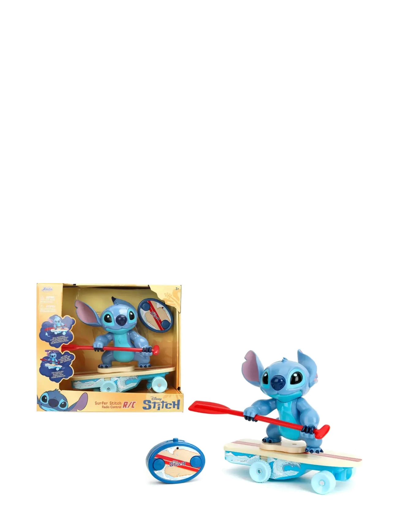 Jada Legetøj Disney Rc Surfer Stitch, 25 cm, One Size, Multi/patterned, Legesæt Og Actionfigurer > Film- Og Eventyrfigurer, Børn