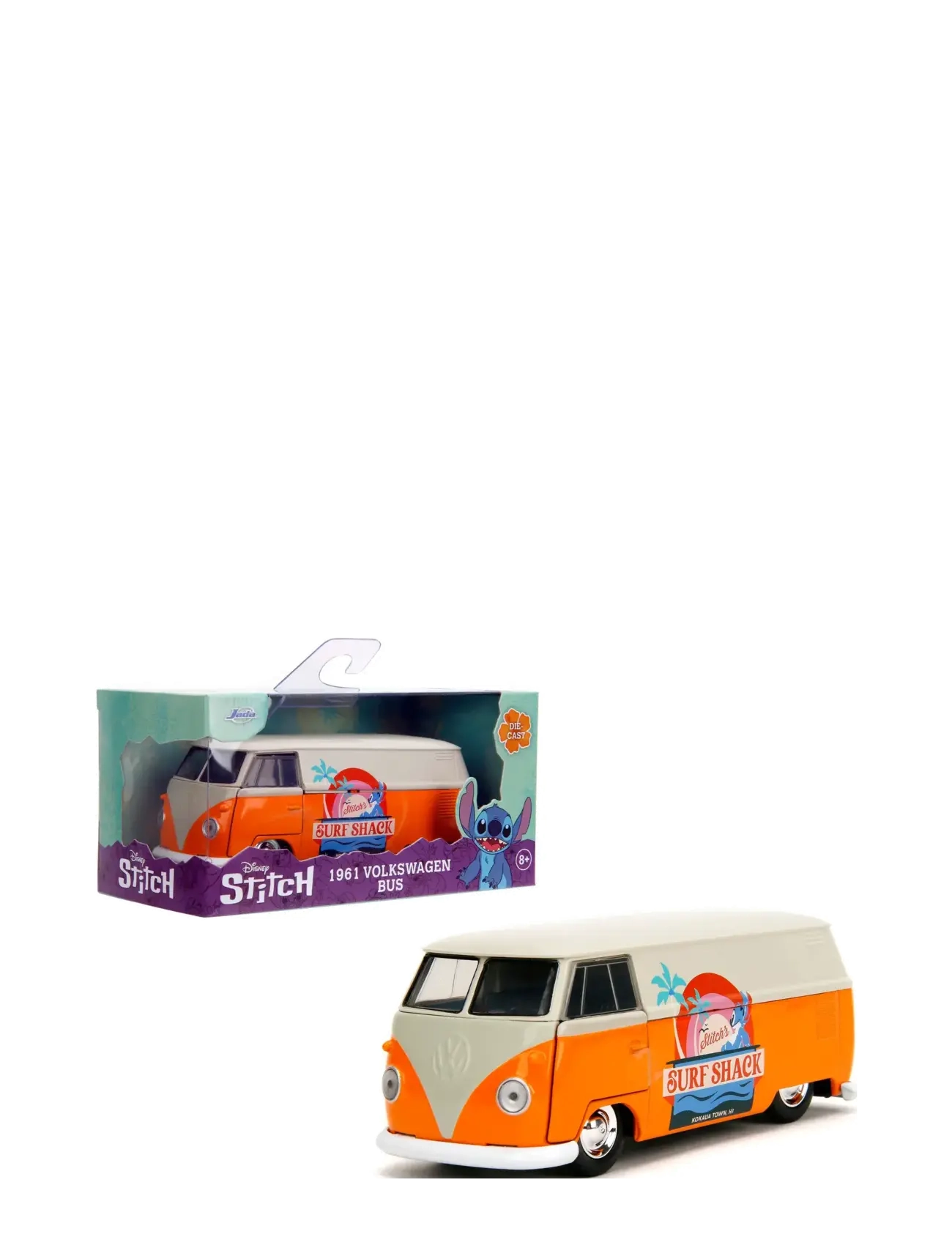 Jada Toys - Stitch 1961 VW Buss 1:32 - leksaksfordon & bilar - red - 1