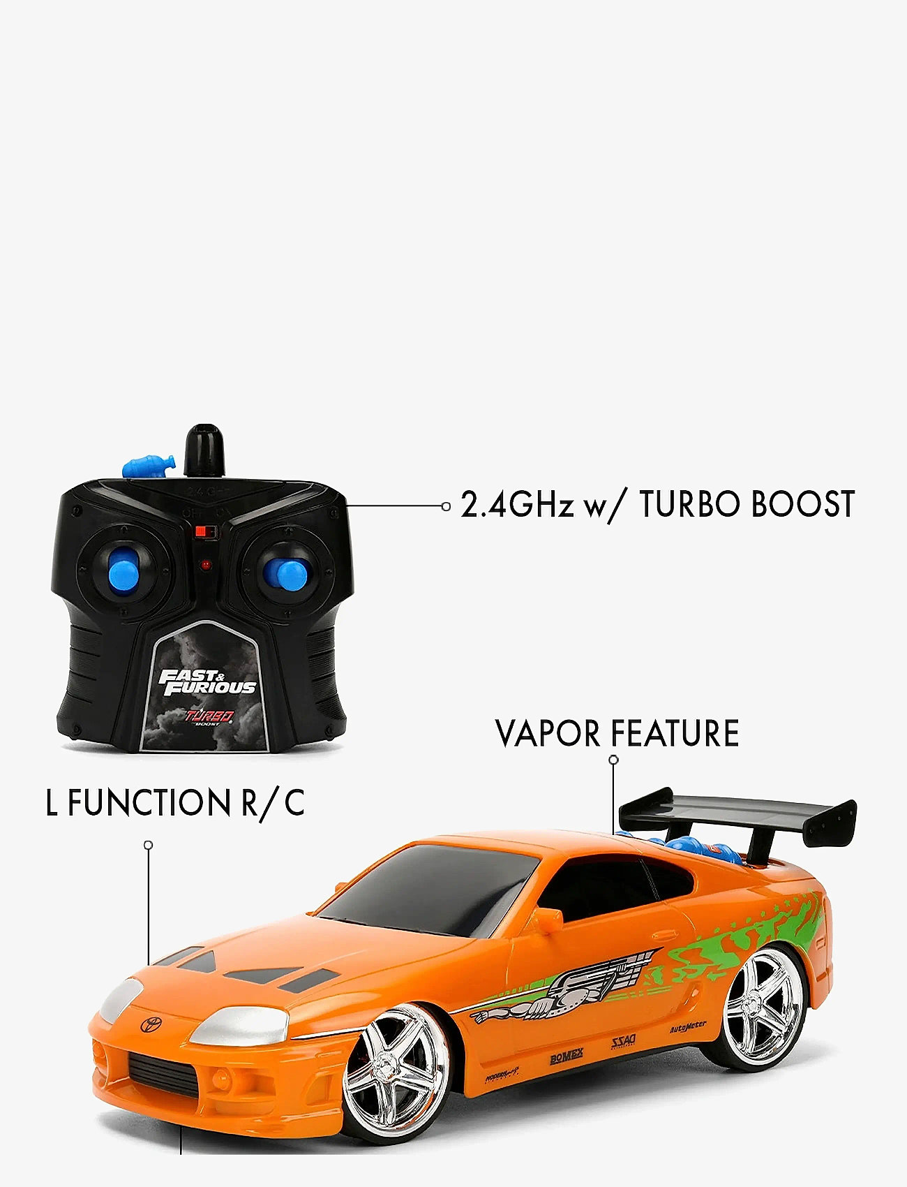 Jada Toys - Fast & Furious Radio Controlled  Nitro Powered Vapor 1:24 - remote controlled toys - orange - 3