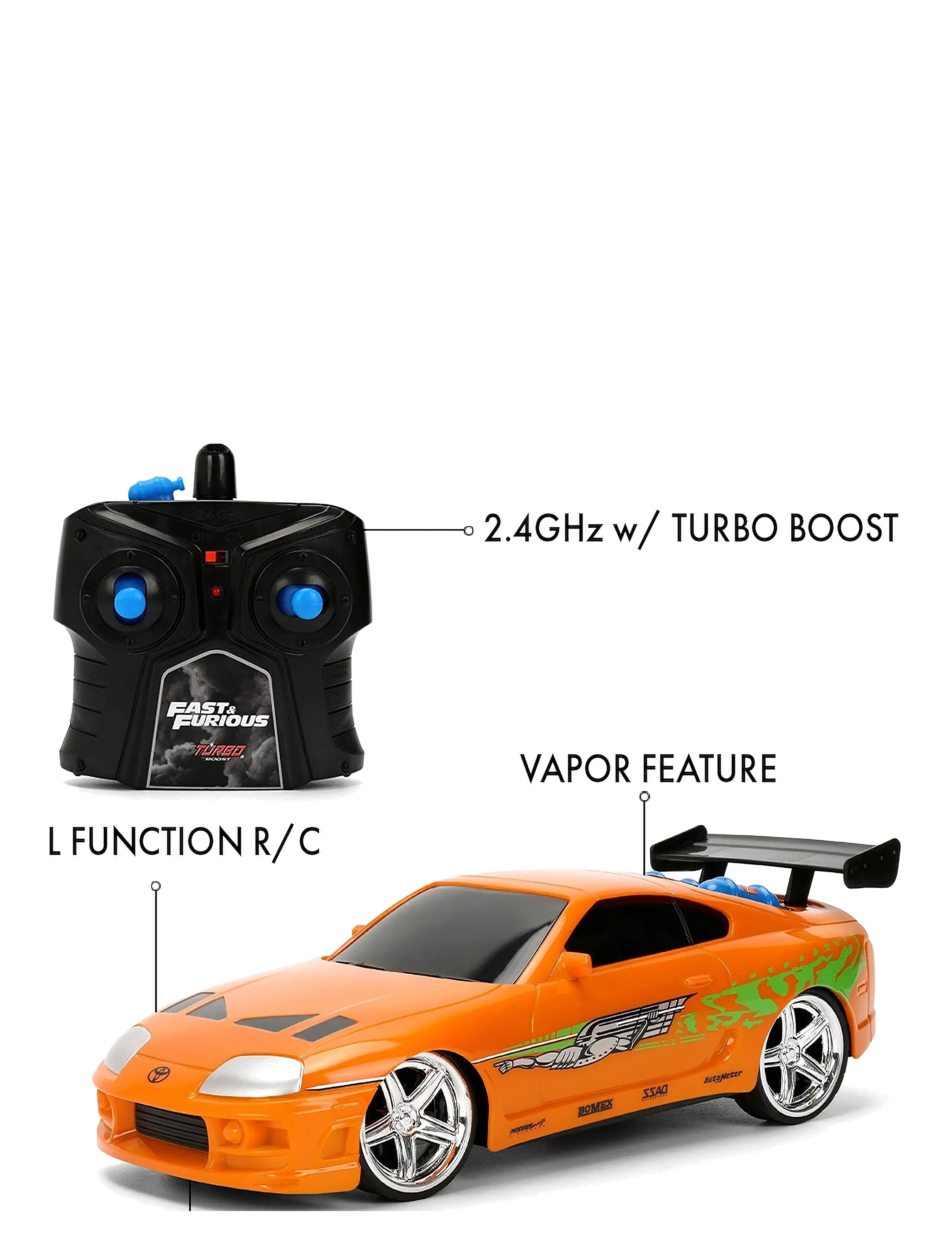 Jada Toys - Fast & Furious Radio Controlled  Nitro Powered Vapor 1:24 - jouets télécommandés - orange - 3