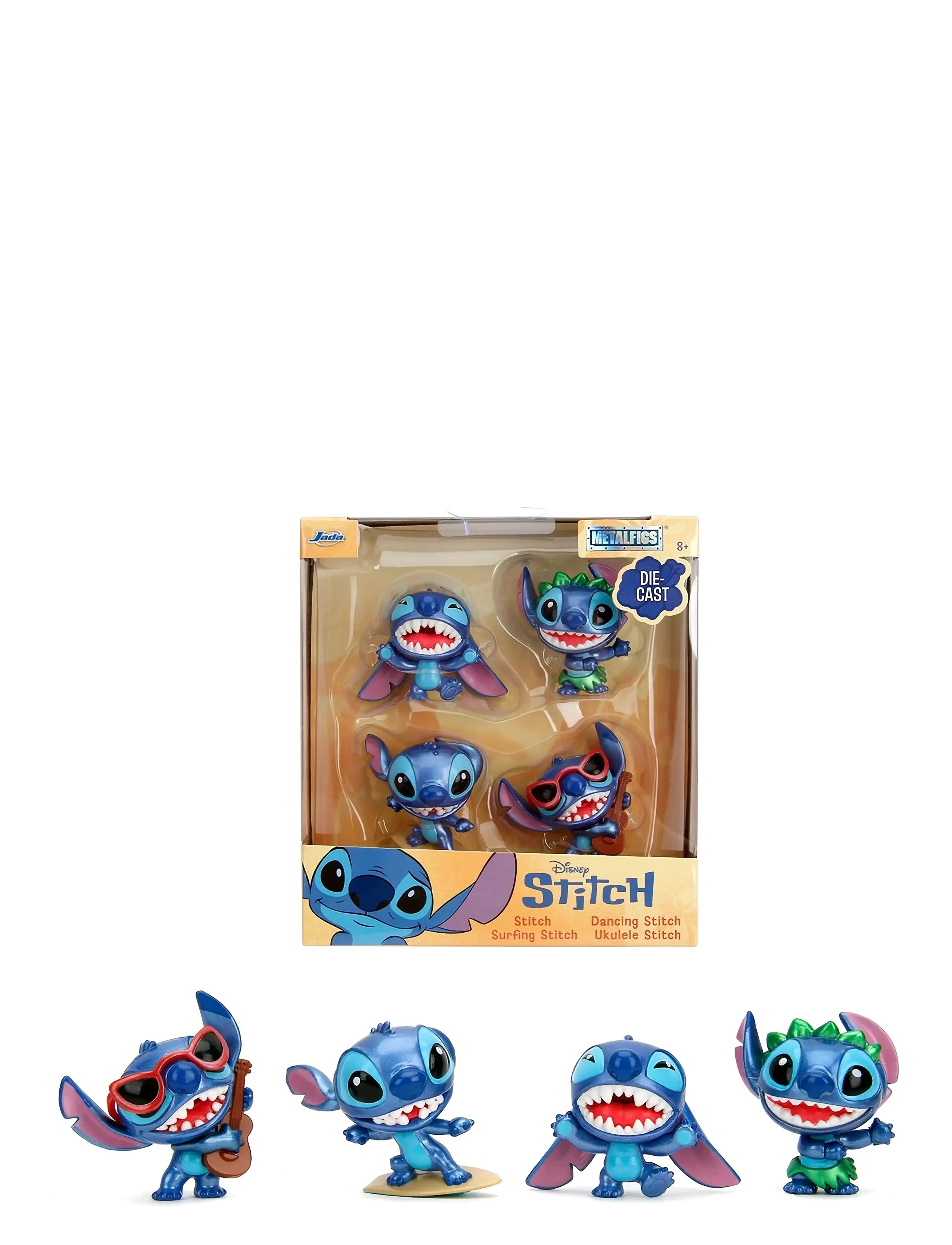 Jada Toys Stitch Figures 4-Pack 2.5", Wave 2, Movies & Fairy Tale Characters, Blå, Str: ONE SIZE