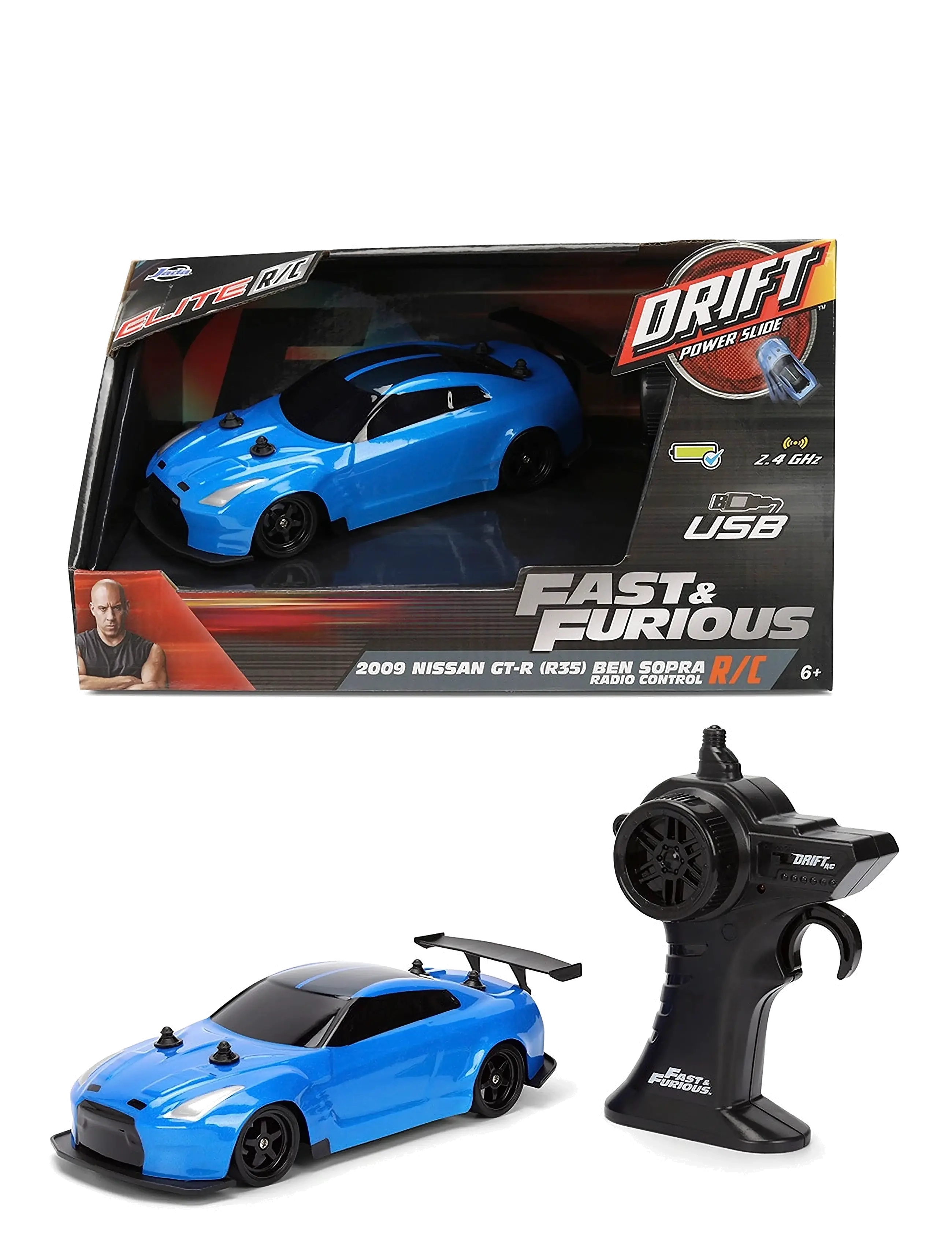 Jada Toys - Fast & Furious Radio Controlled  Drift 20098 Nissan 1:24 - ferngesteuertes spielzeug - blue - 1
