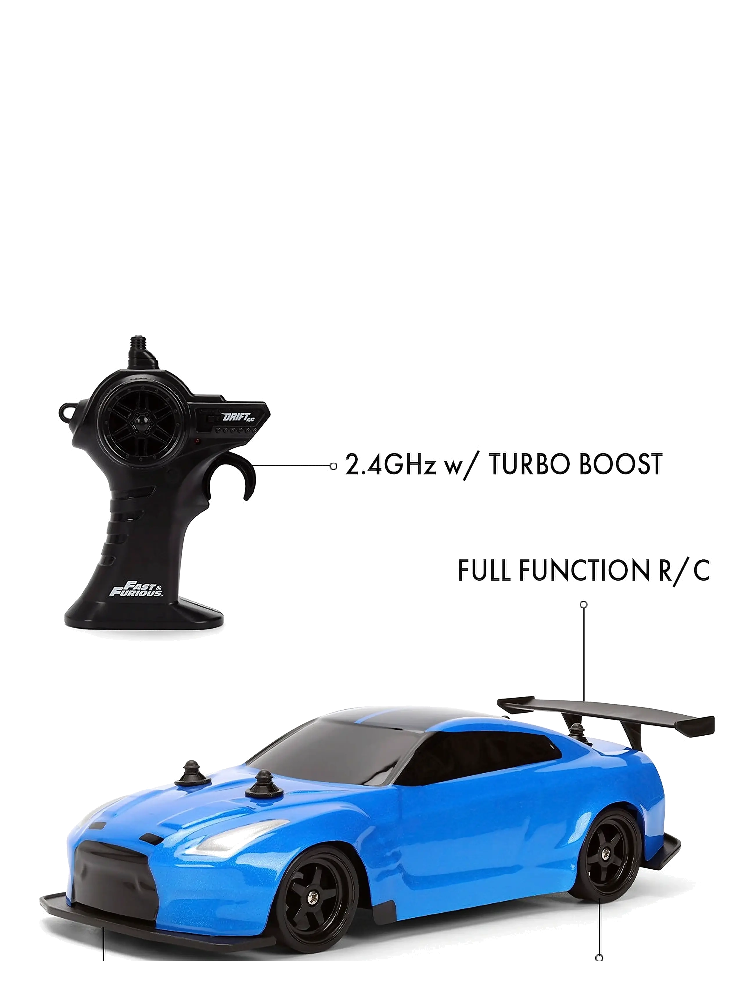 Jada Toys - Fast & Furious Radio Controlled  Drift 20098 Nissan 1:24 - ferngesteuertes spielzeug - blue - 3