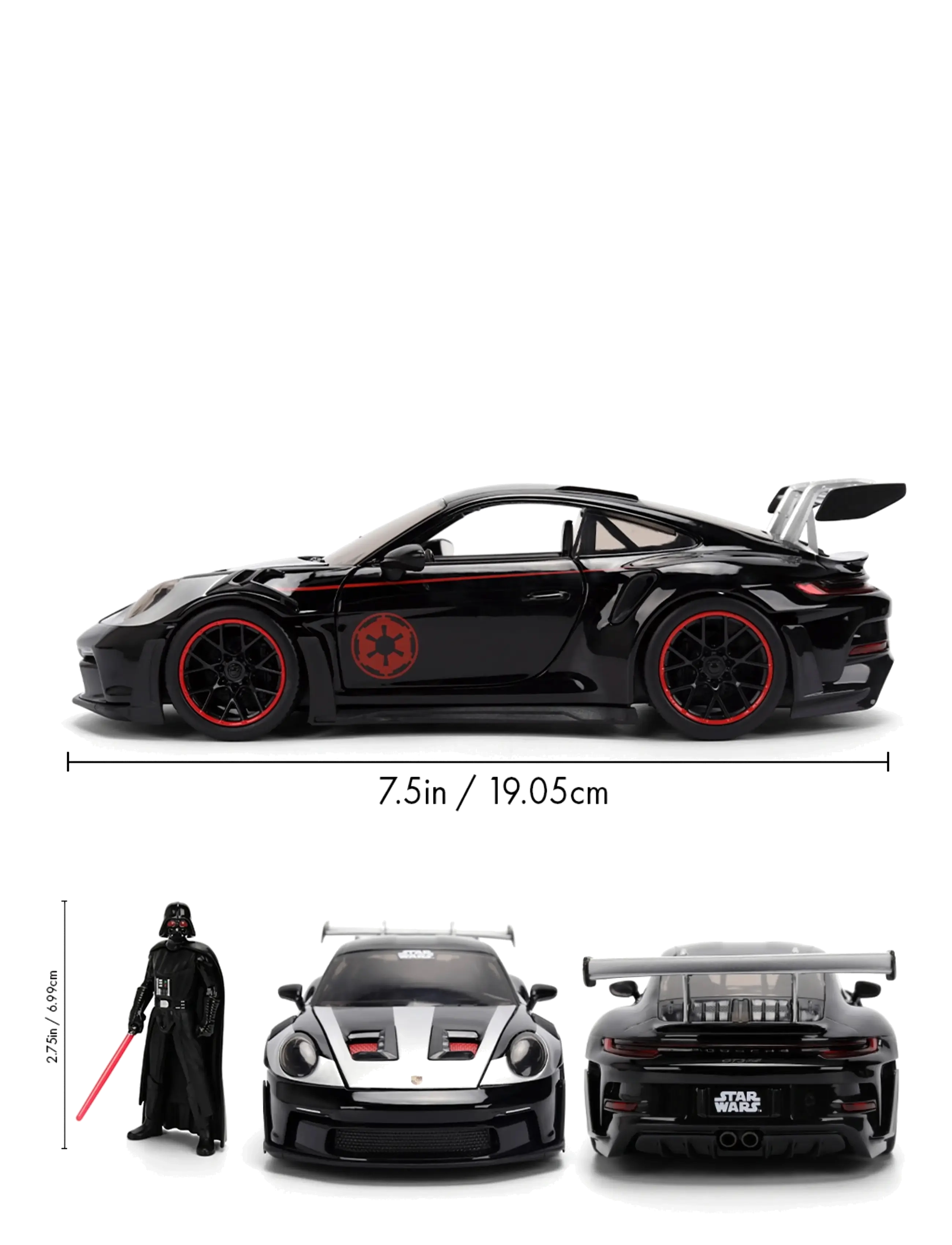 Jada Toys - Star Wars Darth Vader Porsche 911 1:24 - spielzeugautos - multi coloured - 3