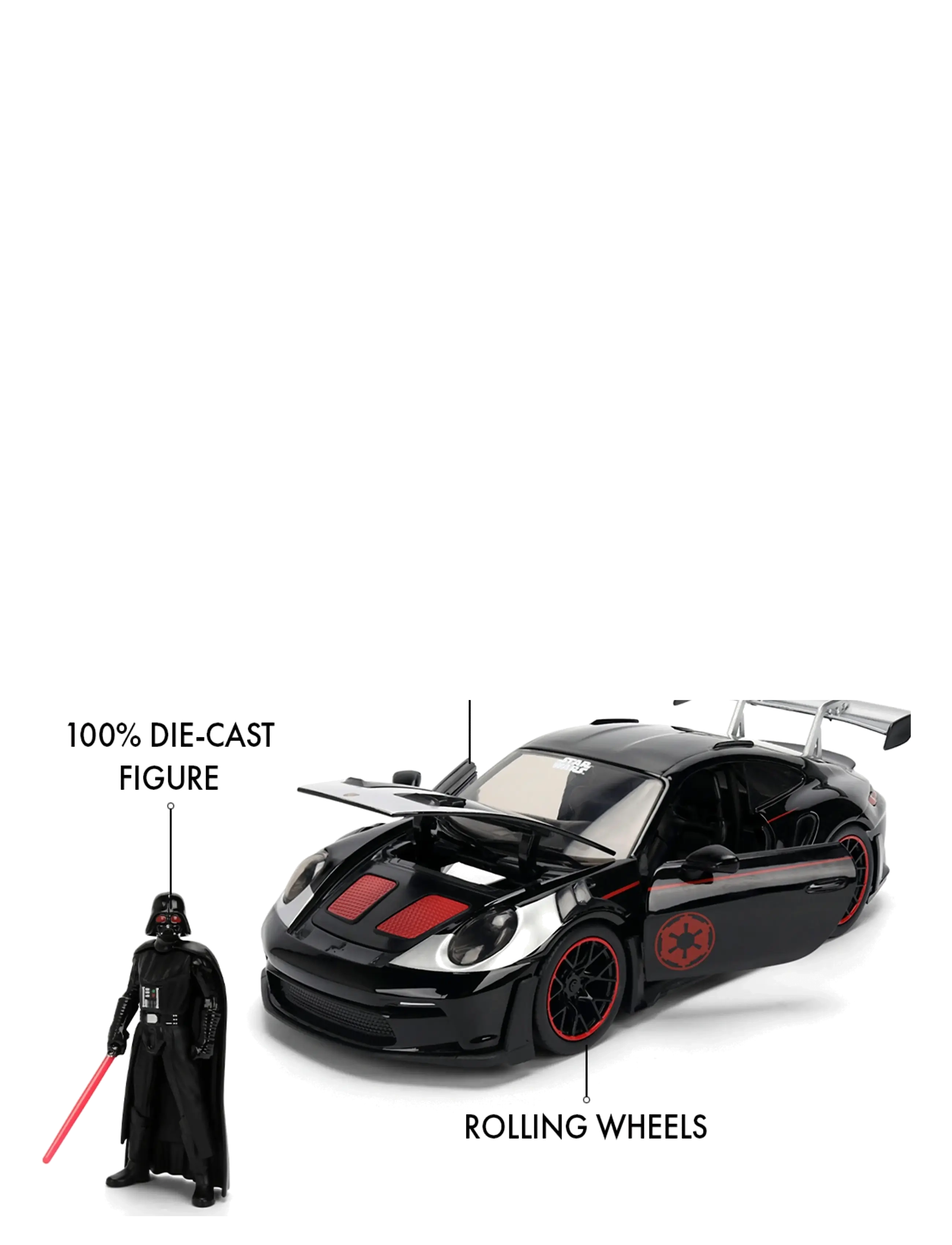 Jada Toys - Star Wars Darth Vader Porsche 911 1:24 - spielzeugautos - multi coloured - 4
