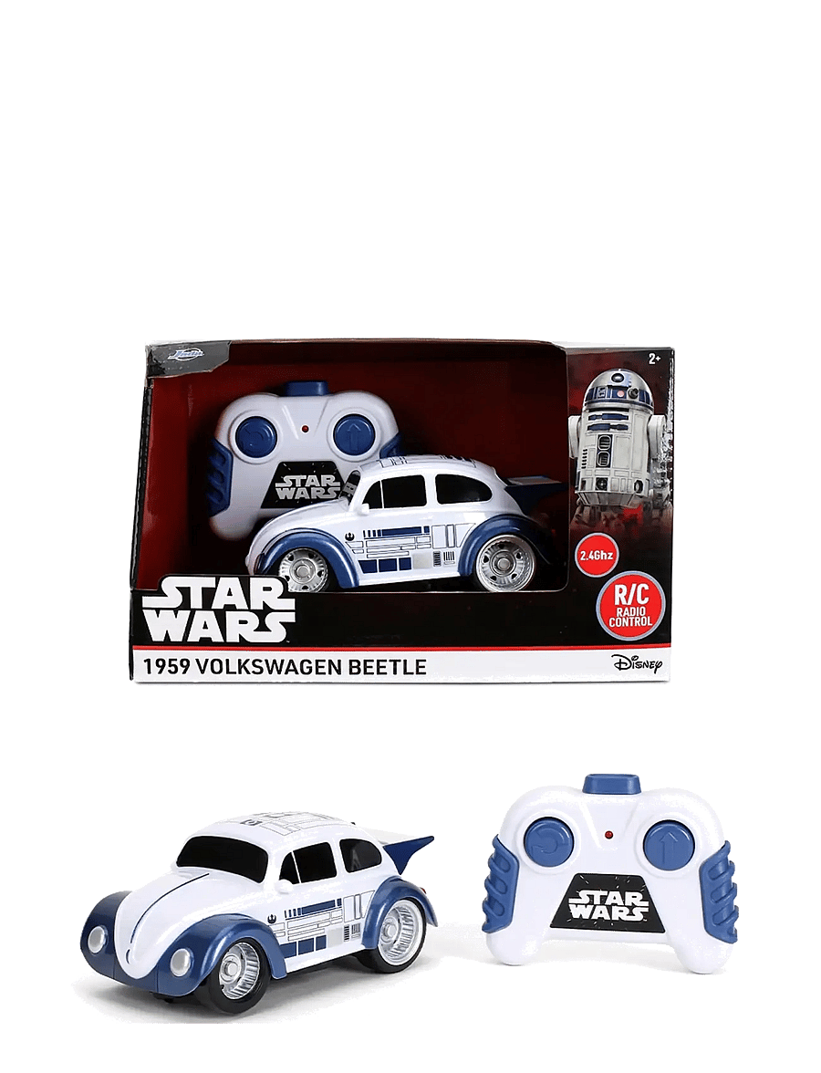 Jada Toys - RC Star Wars R2D2 VW Beetle 1:32 - fjernstyret legetøj - white - 1