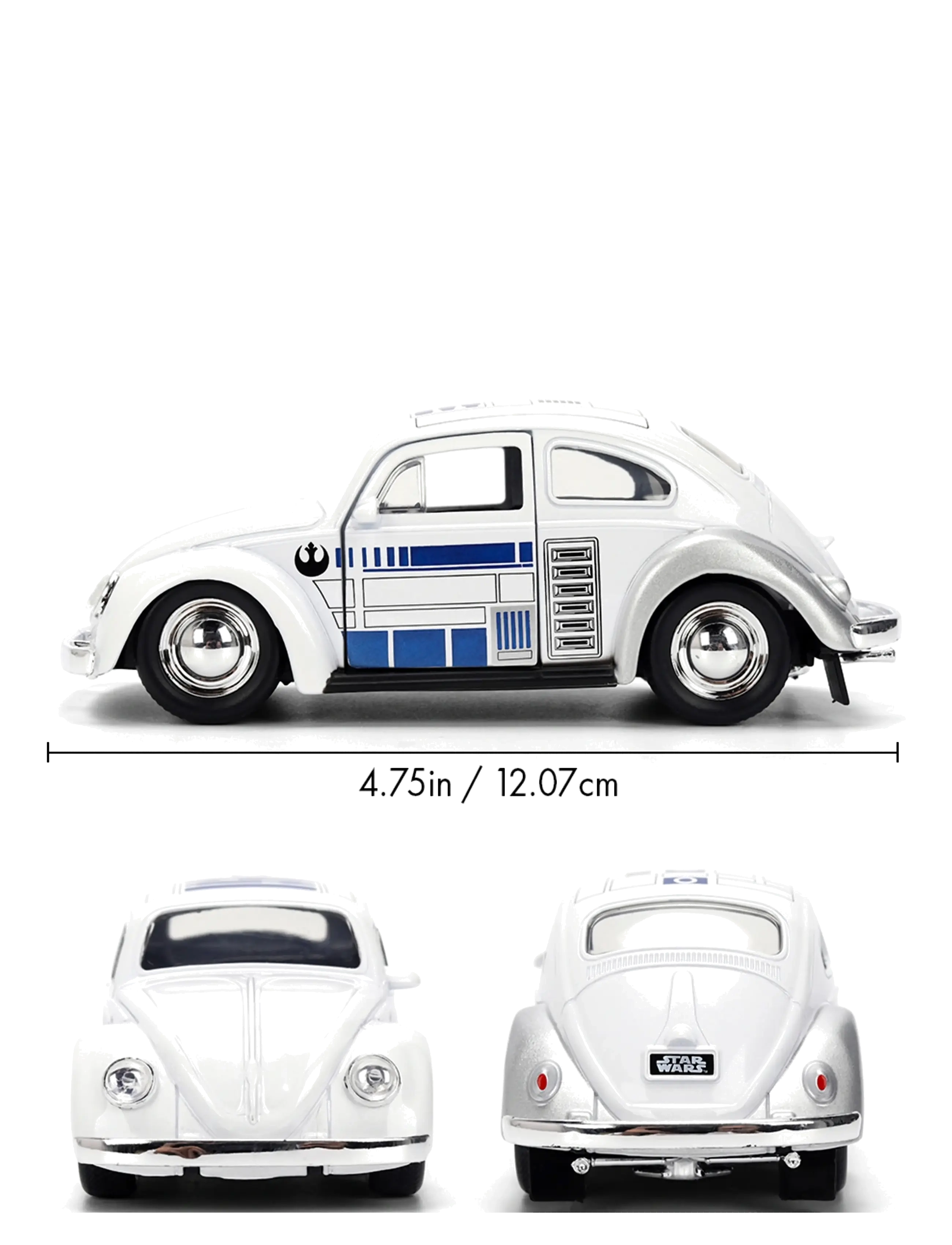Jada Toys - Star Wars R2-D2 1959 VW Beetle 1:32 - legetøjsbiler - white - 2
