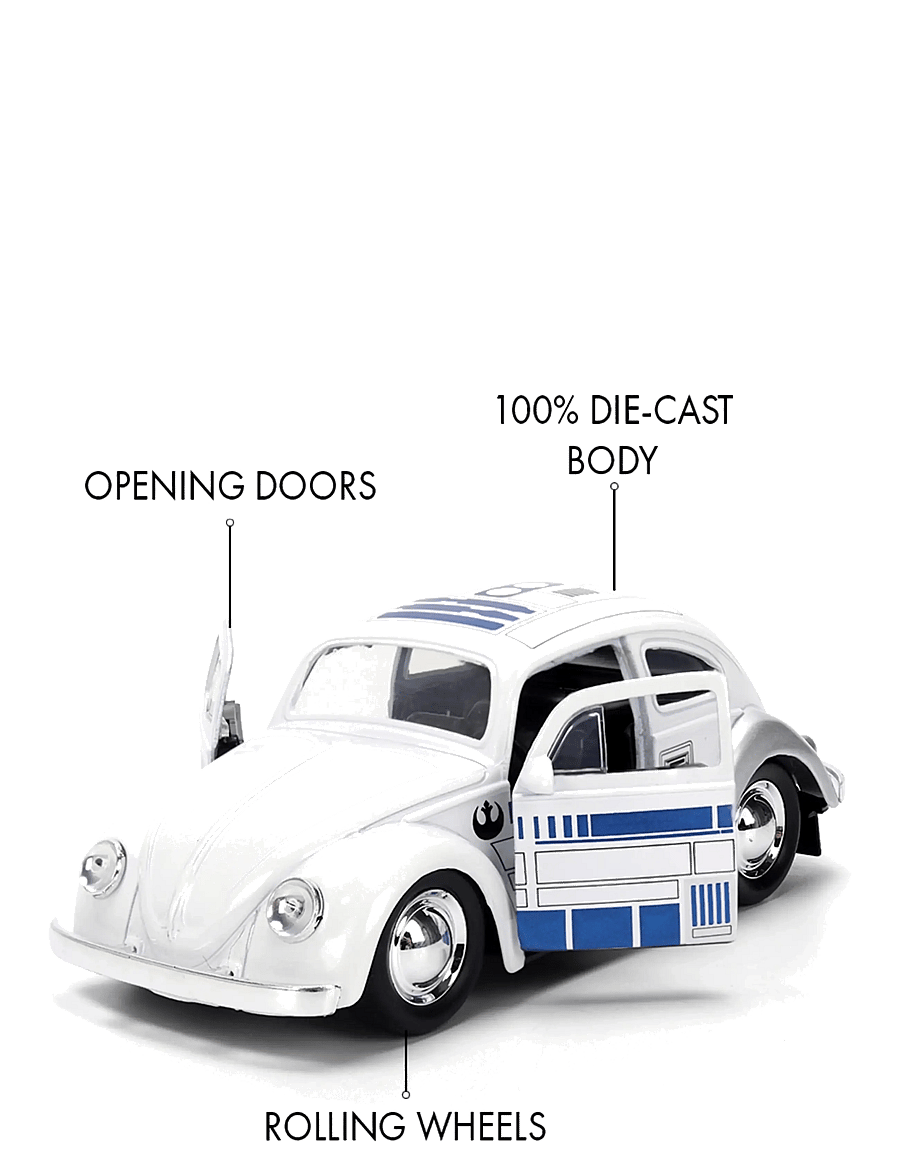 Jada Toys - Star Wars R2-D2 1959 VW Beetle 1:32 - spielzeugautos - white - 3