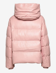 Jakke - Patricia Faux Leather Puffer with Hood - winter jacket - pink - 1