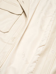 Jakke - Sharon Faux Leather Shacket With Fur Collar - spring jackets - cream - 4