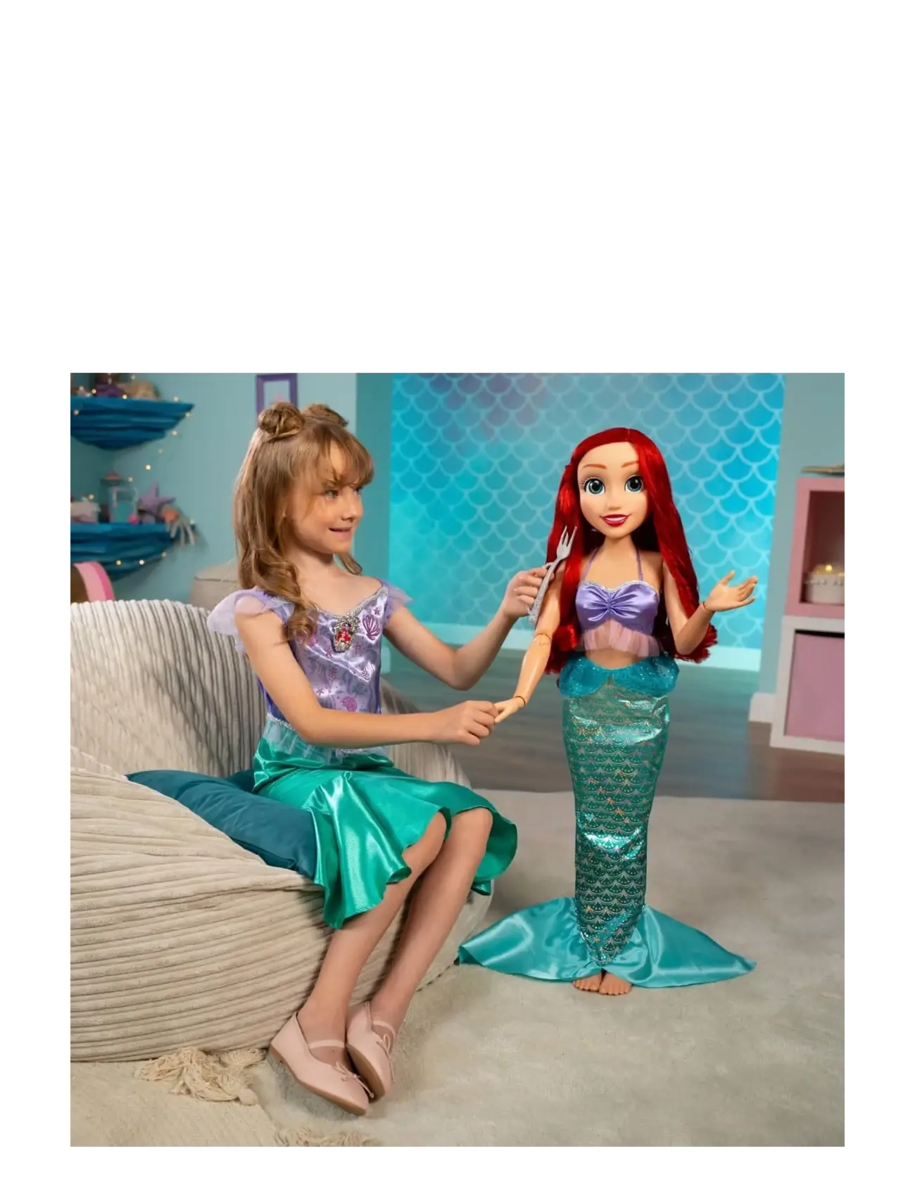 Prinzessinnen - Disney Princess Playdate Ariel Doll 80cm. - Brush Only - puppen - multicoloured - 3