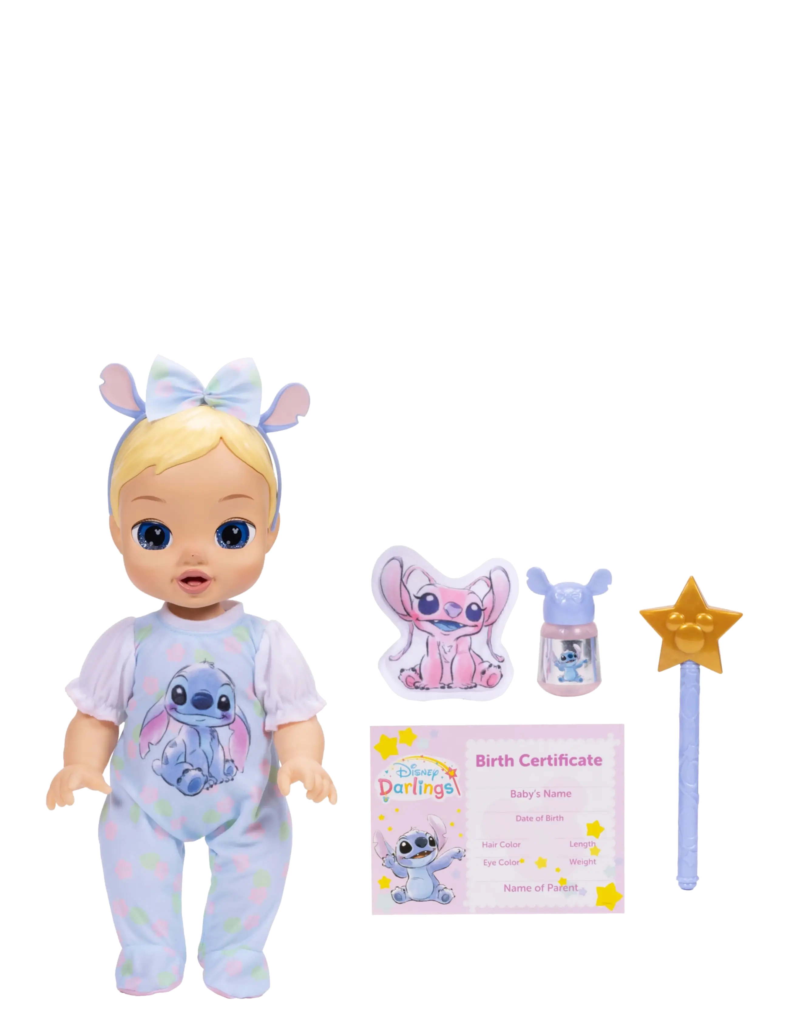 JAKKS - Disney Darlings - Deluxe Feature Doll : Stitch Caucasian (Blonde molded hair, blue-eyed) - puppen - multicoloured - 3