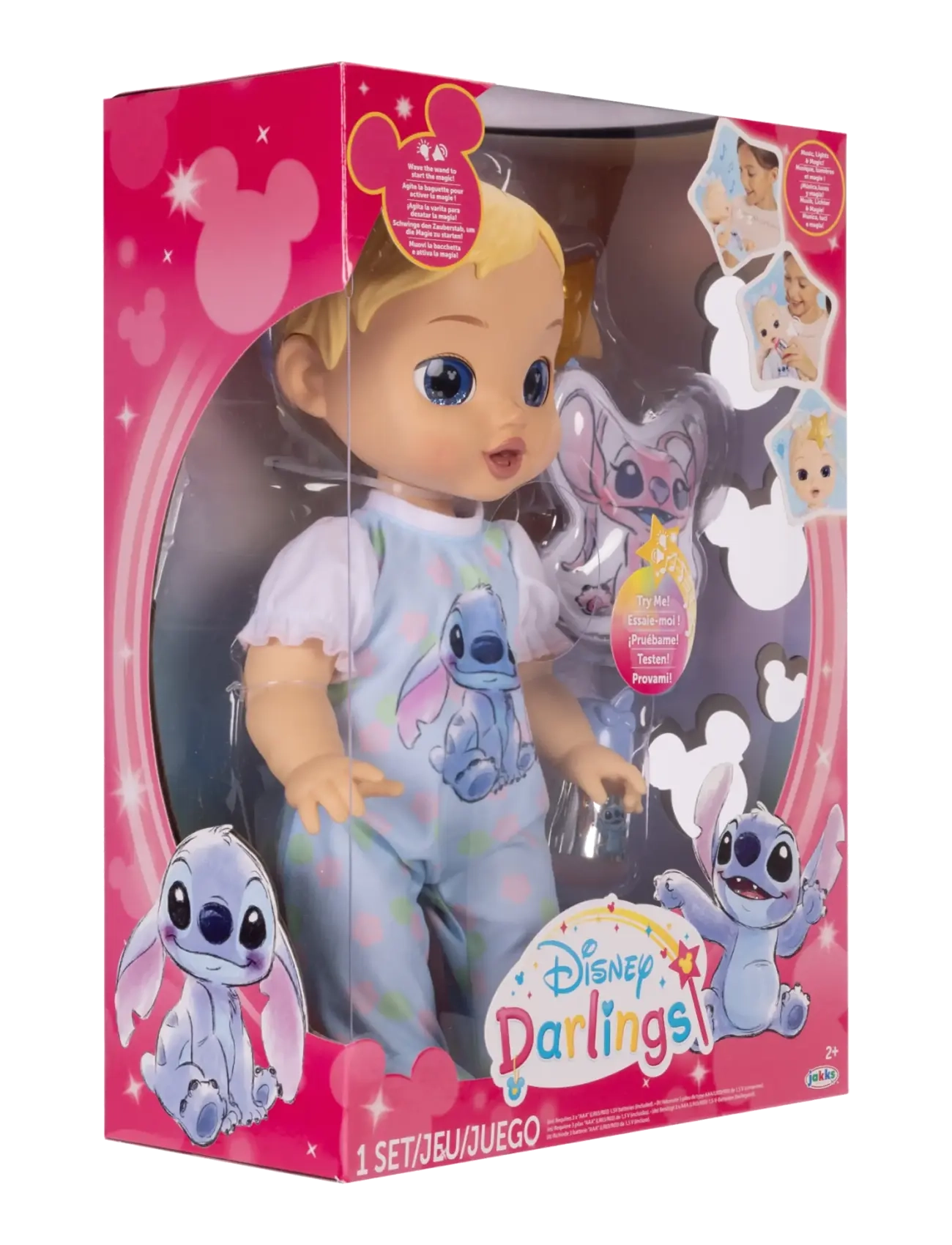 JAKKS - Disney Darlings - Deluxe Feature Doll : Stitch Caucasian (Blonde molded hair, blue-eyed) - puppen - multicoloured - 5