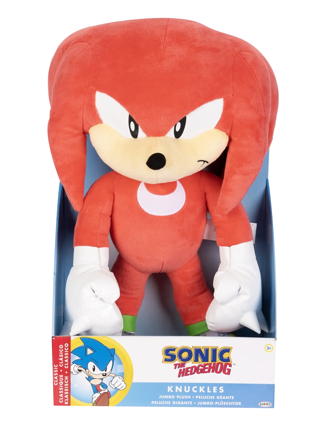Sonic - Jumbo Plush Knuckles, Børn, Stuffed Legetøj, Rød, Str: 50 CM