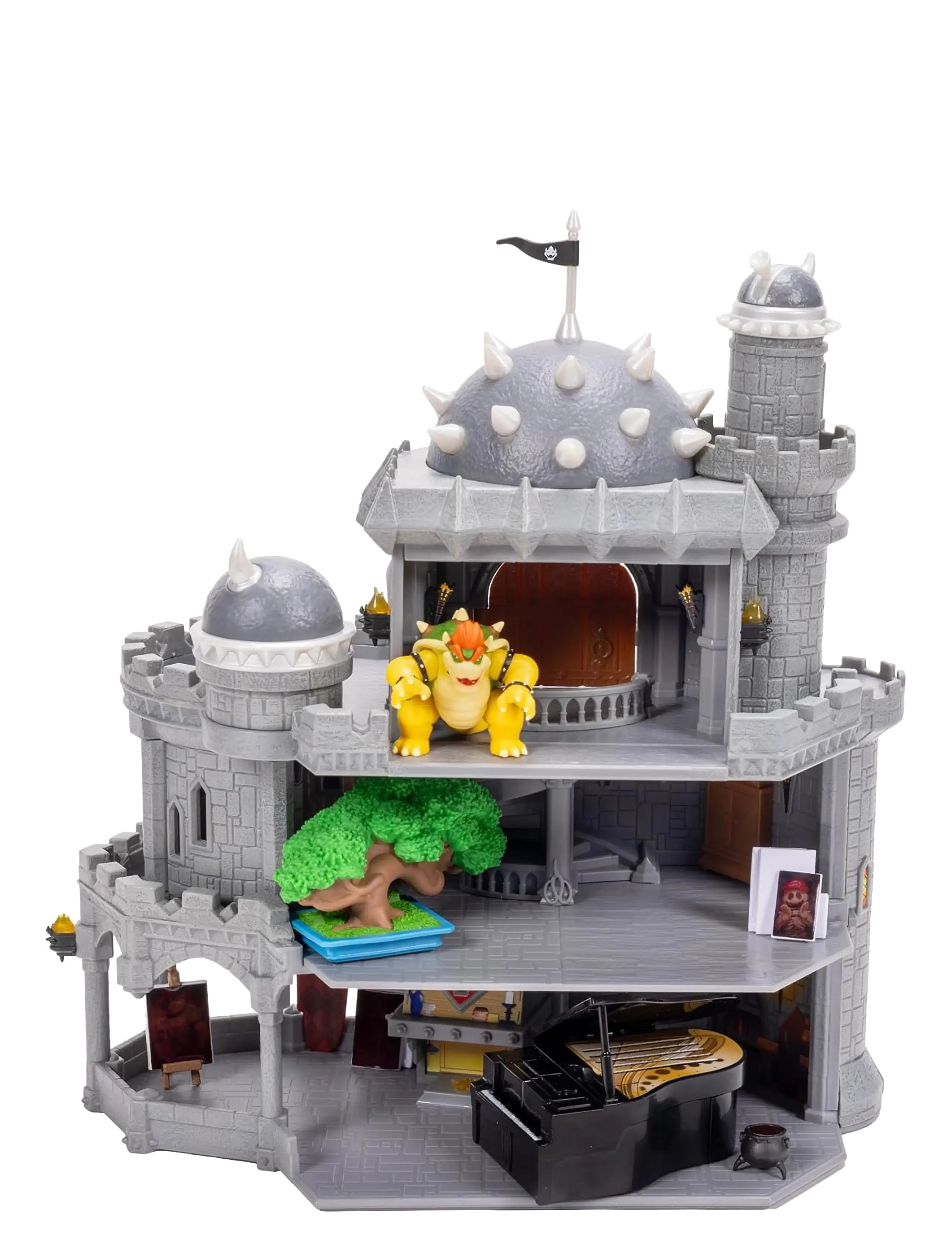Super Mario The Super Mario Galaxy Movie - Deluxe Bowser Castle Playset with 1.5” Bowser Figure - Legetøj - MULTICOLOURED / grey