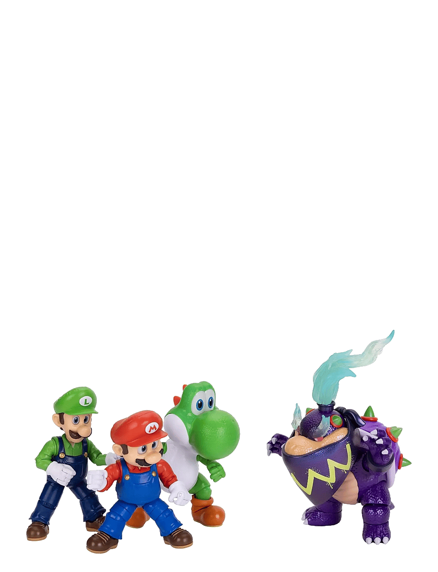 Super Mario - The Super Mario Galaxy Movie - 5” Fig. Multi-Pck Mario, Yoshi, Luigi and exclusive Wonder Bowser Jr - film & sagofigurer - multicoloured - 1