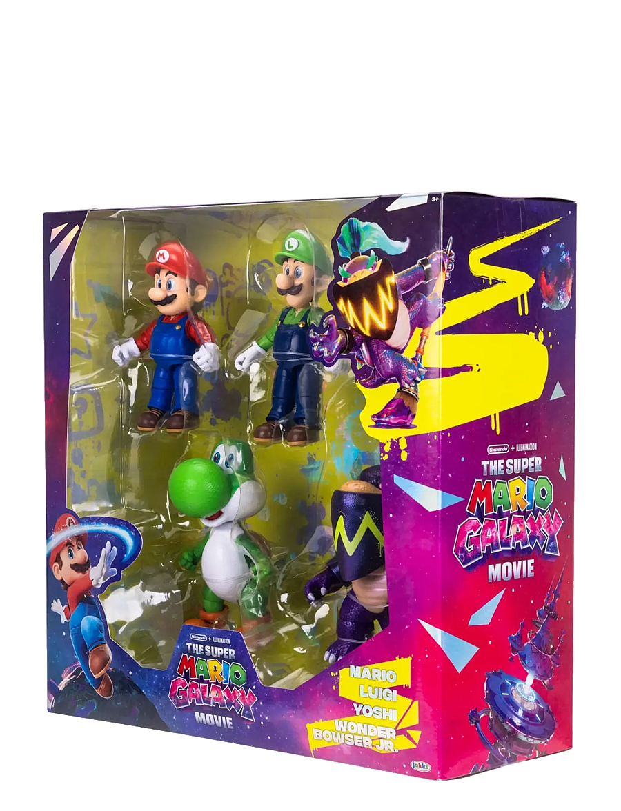Super Mario - The Super Mario Galaxy Movie - 5” Fig. Multi-Pck Mario, Yoshi, Luigi and exclusive Wonder Bowser Jr - film & sagofigurer - multicoloured - 2