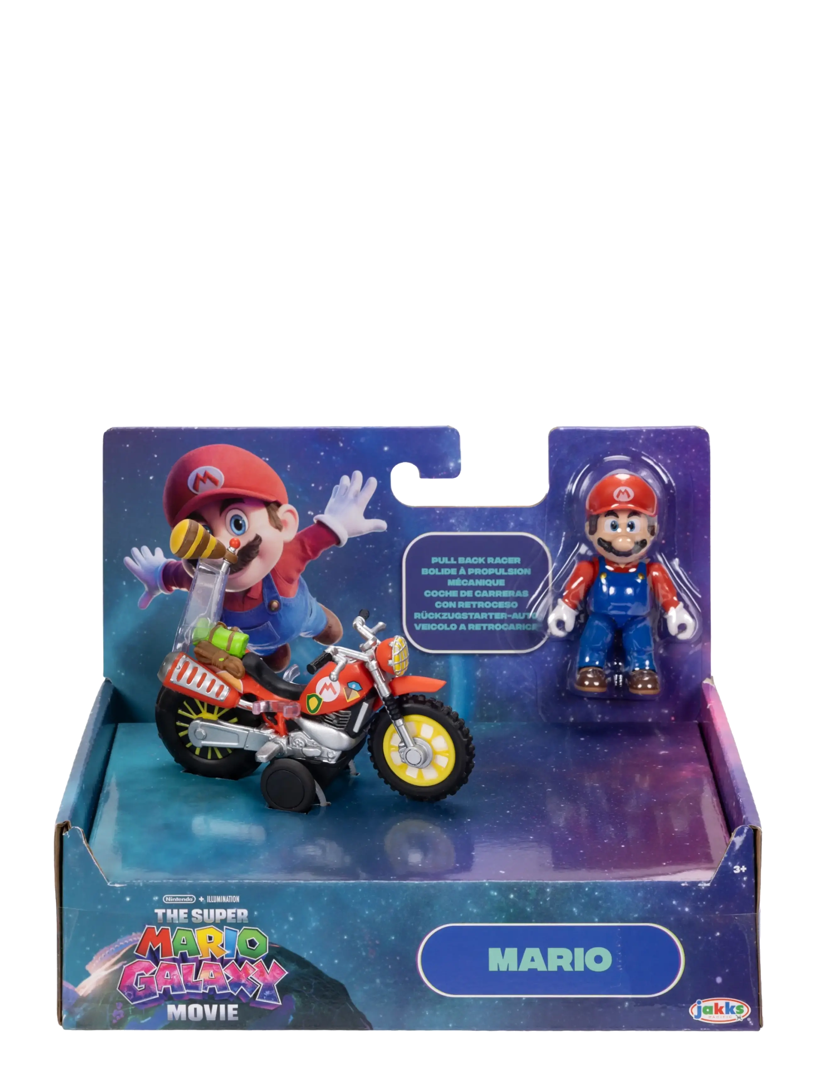 Super Mario Nintendo The Super Mario Galaxy Movie - Mario Figure & Motorcycle, 6 cm, Red, Legesæt Og Actionfigurer > Film- Og Eventyrfigurer, Børn