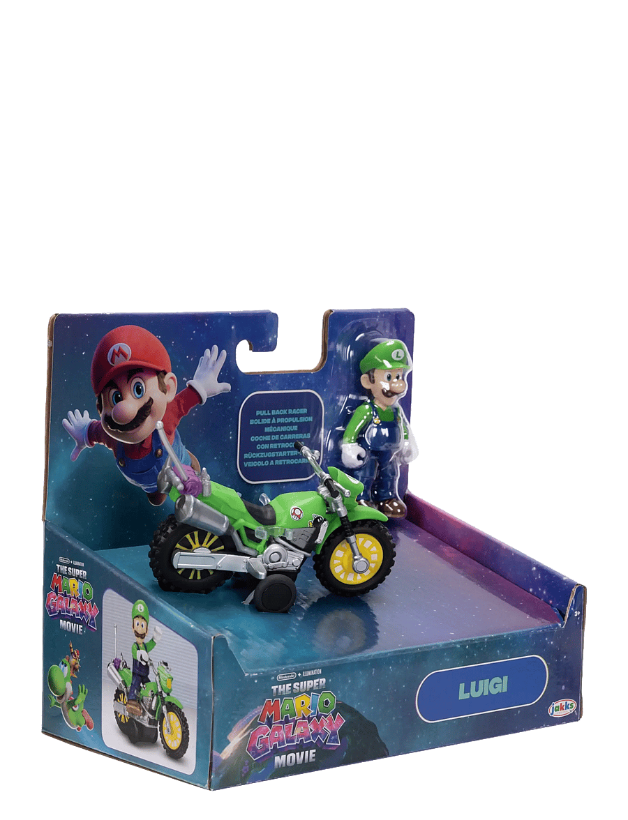 Super Mario - Nintendo The Super Mario Galaxy Movie - Luigi Figure & Motorcycle - action-figuren - multicoloured - 1