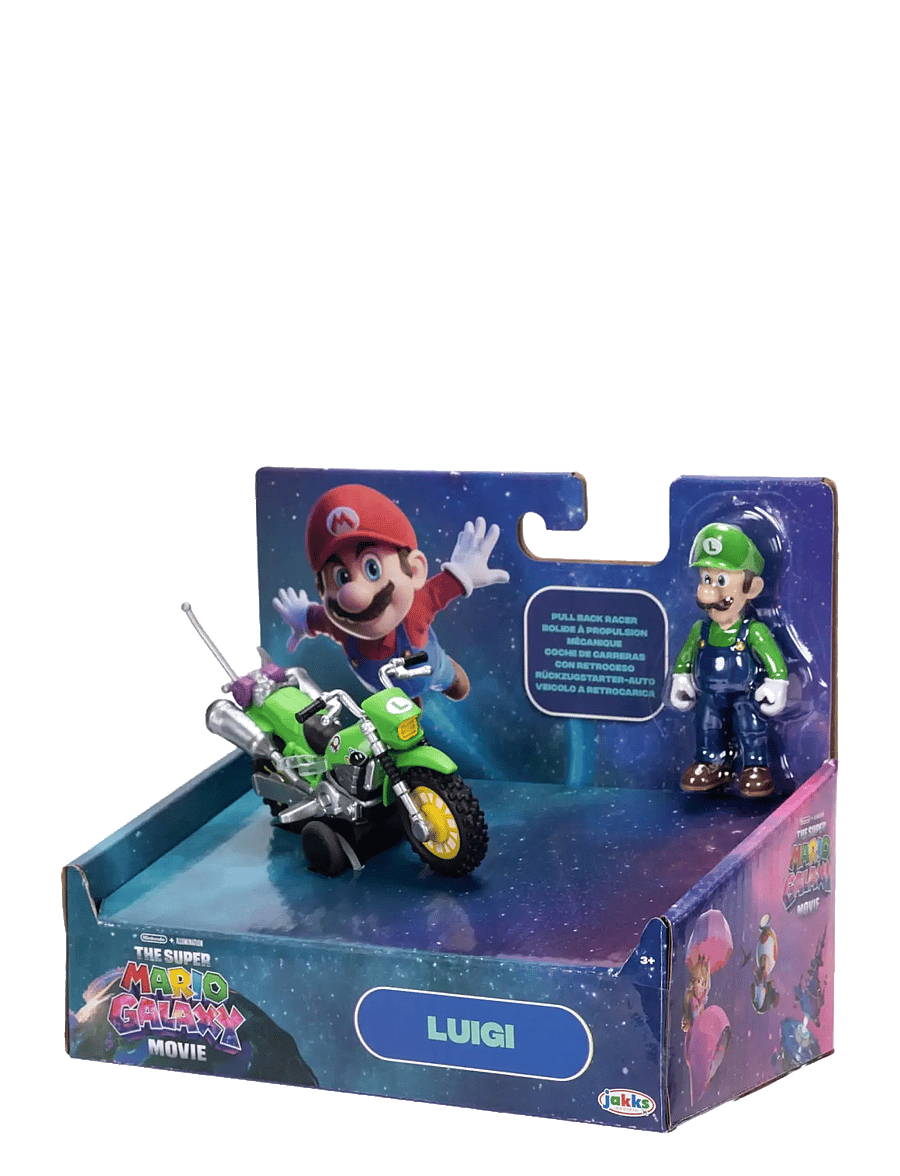 Super Mario - Nintendo The Super Mario Galaxy Movie - Luigi Figure & Motorcycle - action-figuren - multicoloured - 2