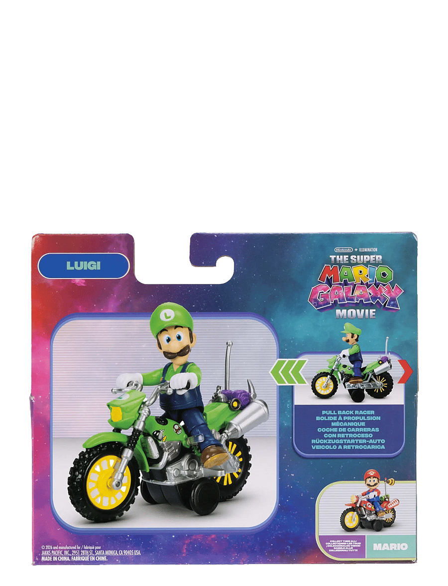 Super Mario - Nintendo The Super Mario Galaxy Movie - Luigi Figure & Motorcycle - action-figuren - multicoloured - 3