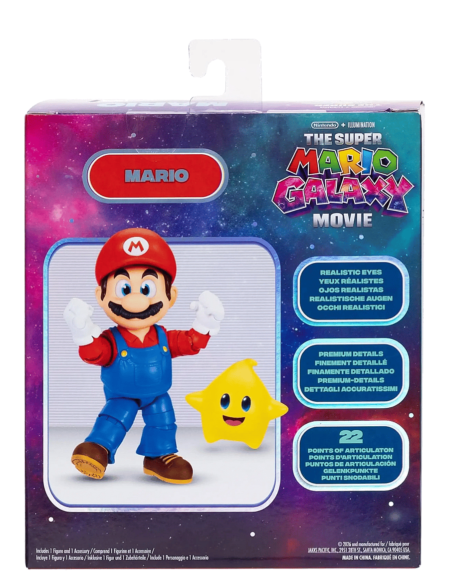 Super Mario - The Super Mario Galaxy Movie - 5” Figure Series – Mario Figure with Luma Star Accessory - film- & märchenfiguren - multicoloured - 5