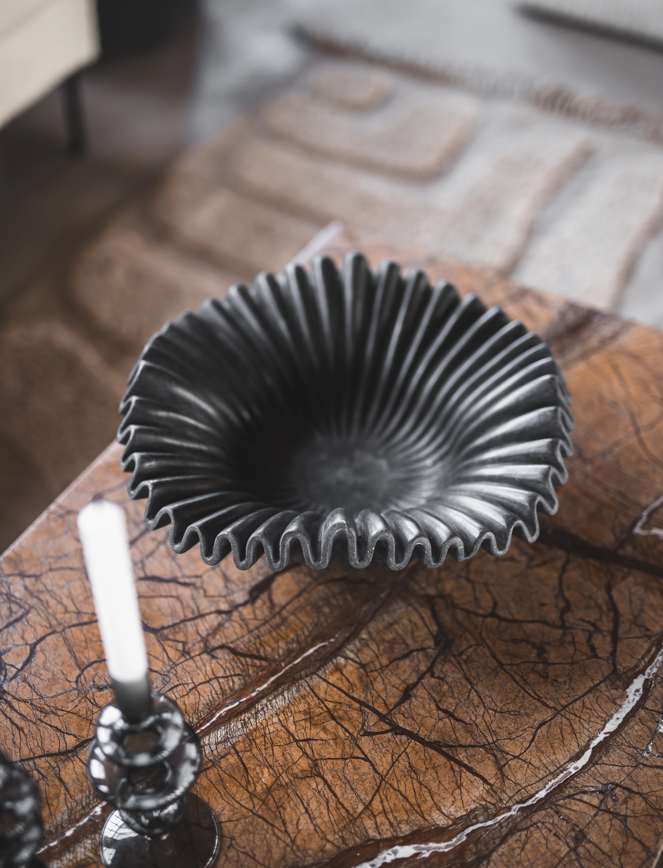 Jakobsdals Anemone Skål, 40X40X16 cm, Decoration, Schwarz - Decorative Platters, Homeware