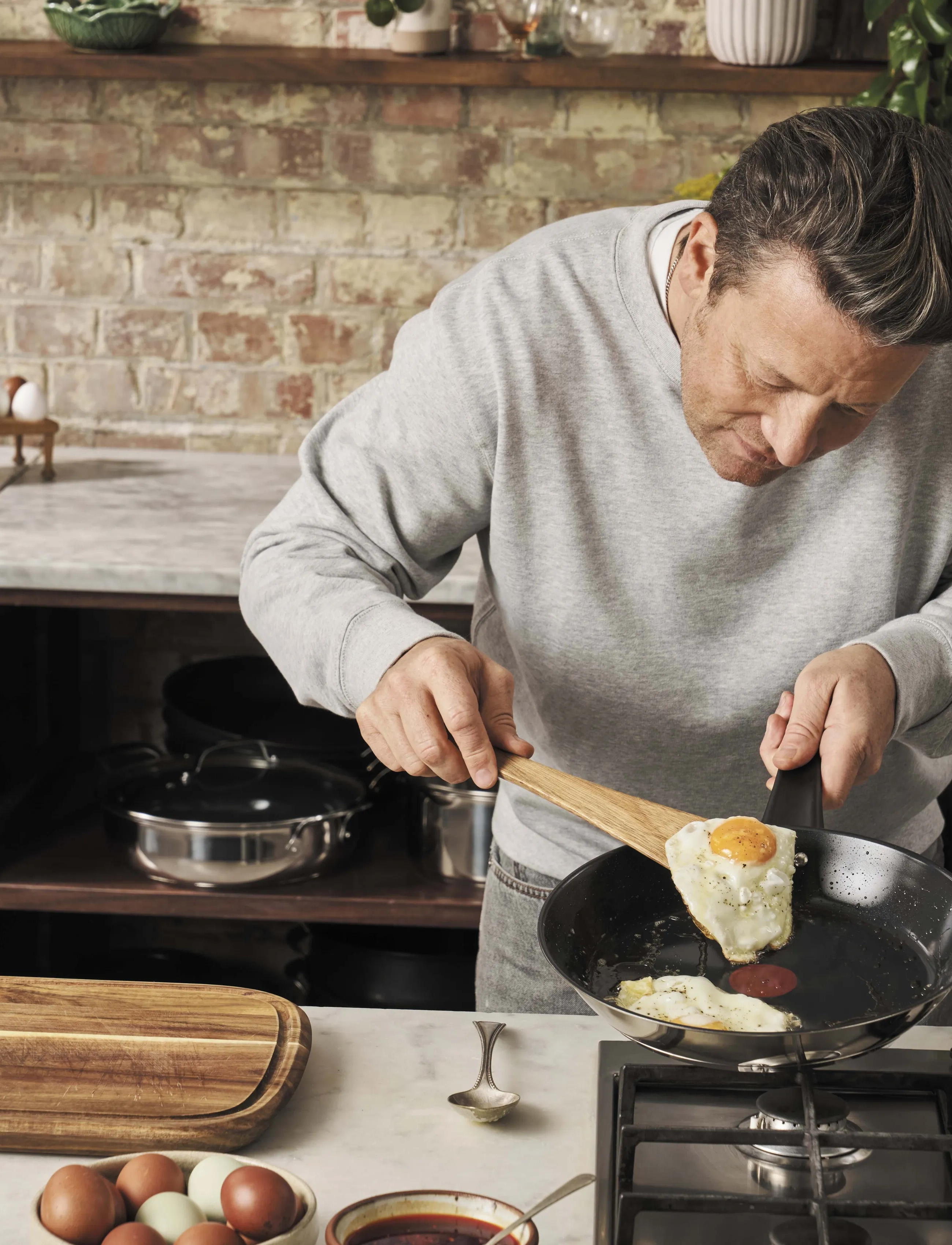 Jamie Oliver Tefal Jo Everyday Kitchen Ss Ceramic Frypan 24 Cm, Ø cm, Pots & Pans, Silber - Frying Homeware