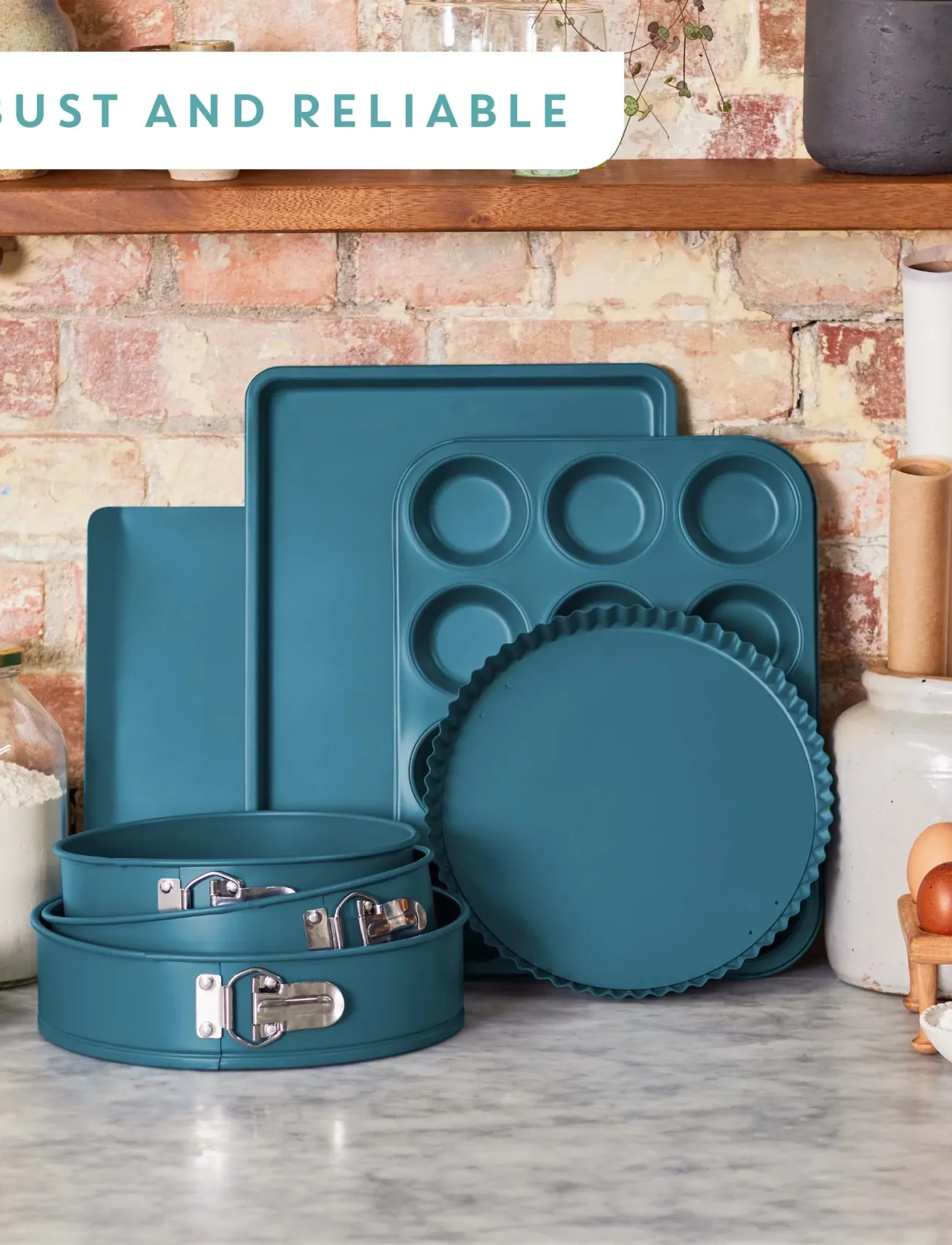 Jamie Oliver Tefal Bakeware 12 Muffin Plate Blue, FOR 12PCS, Baking Tins, Blau - Cupcake & Homeware