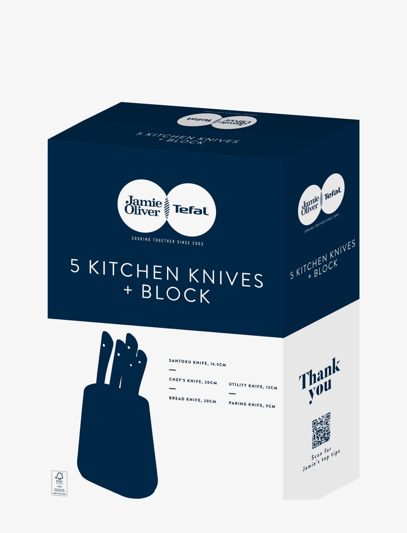 Jamie Oliver Tefal - Jamie Oliver Knife set 5pcs - køb efter pris - stainless steel - 4