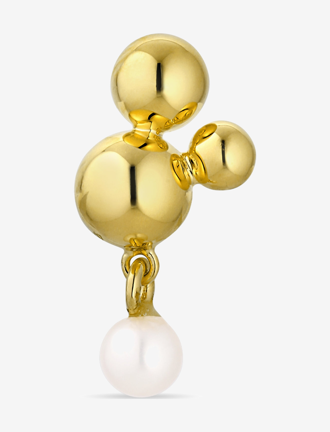 Jane Koenig - Atomic Stud w. Pearl Pendant - pärlörhängen - 18 carat goldplated silver - 0