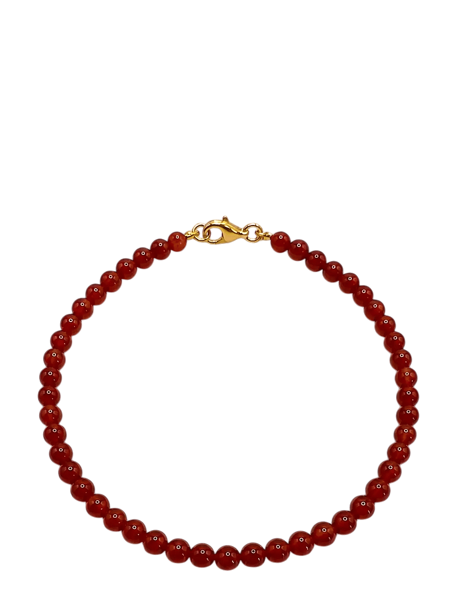 Jane Koenig - Bead anklet Carnelian - 18 carat goldplated sterlingsilver - 0